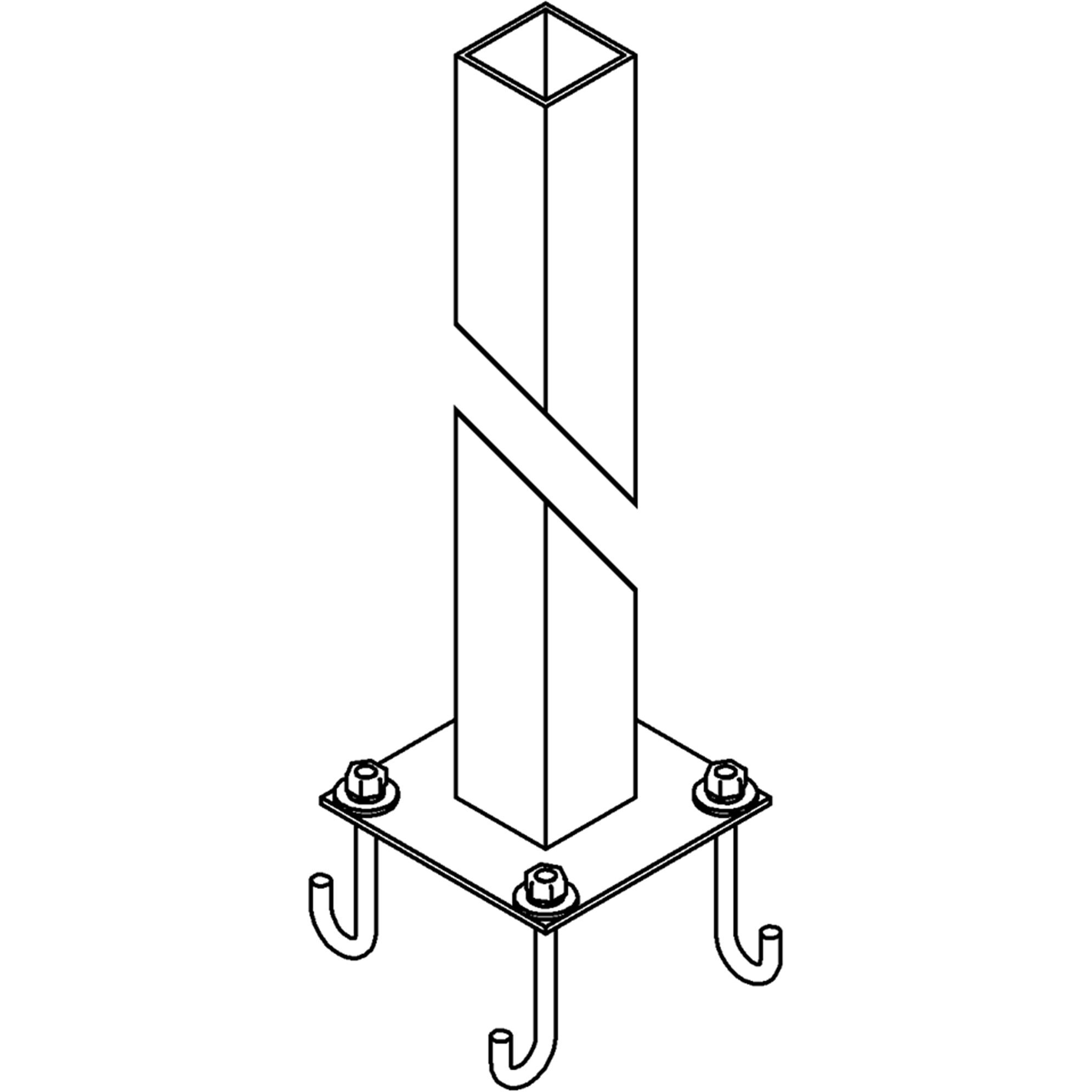 Square 2.00 inch Post Light & Accessory
