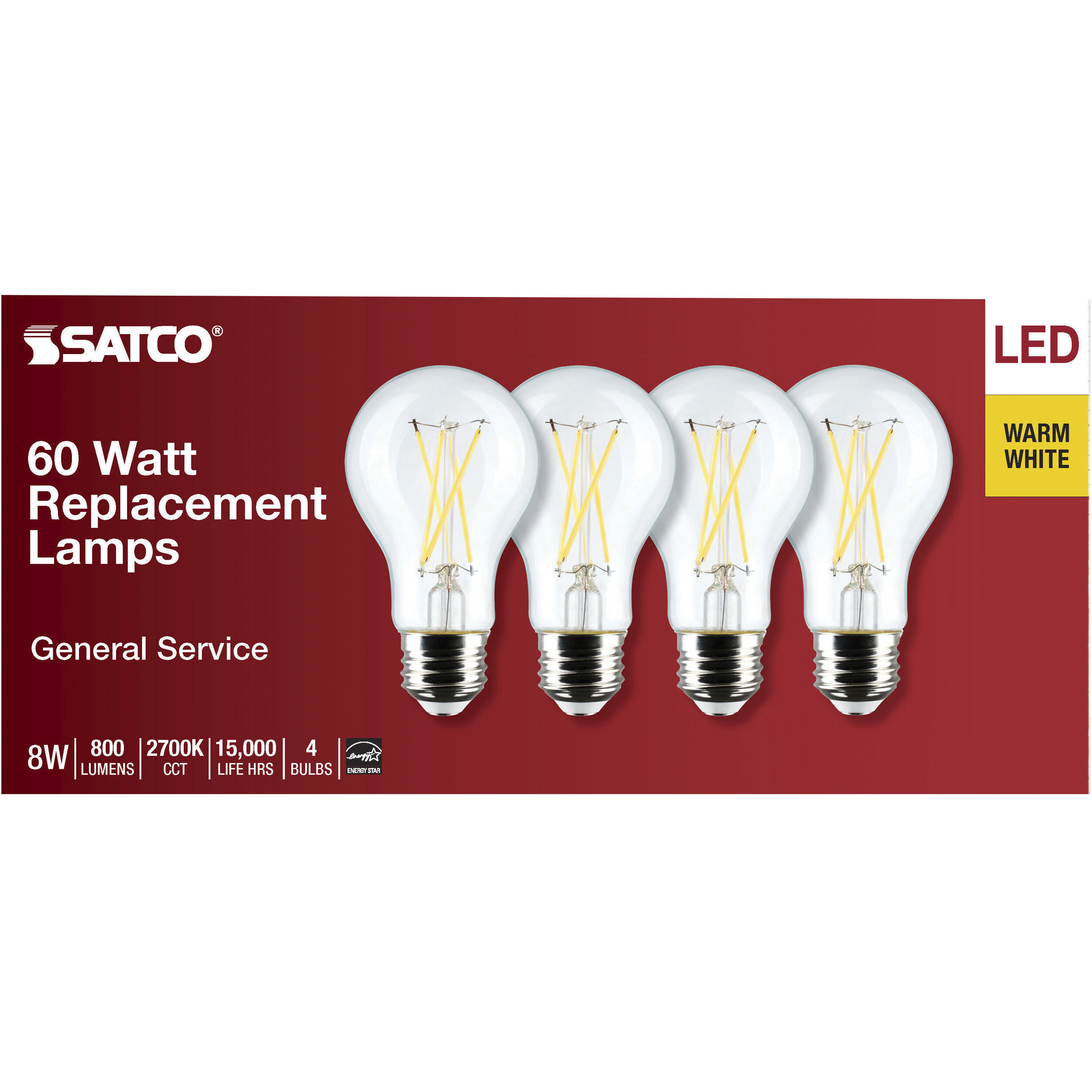 Lumos LED Medium 8 watt 120 2700K LED Filament, LED Filament