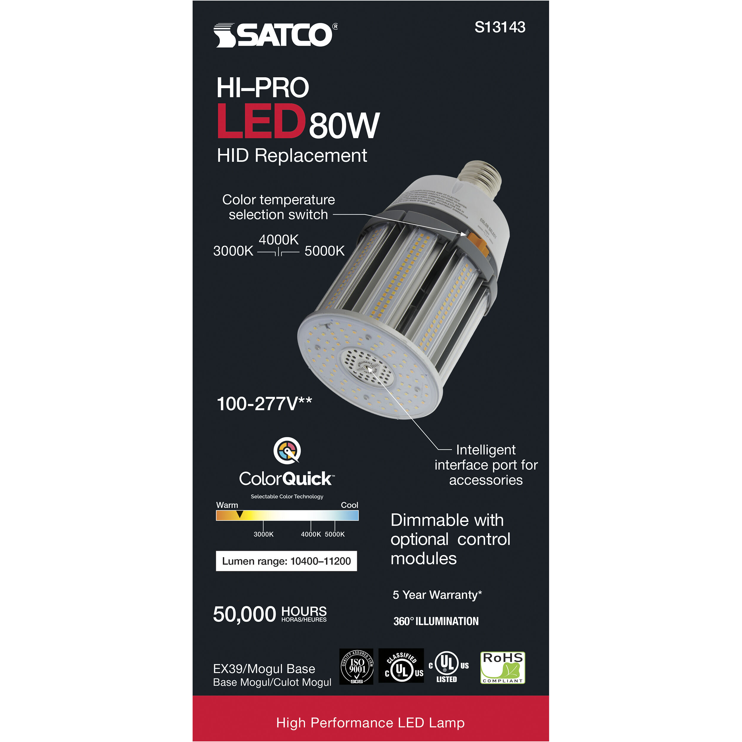 Lumos LED Corncob 80.00 watt 3000K HID Replacements Bulb