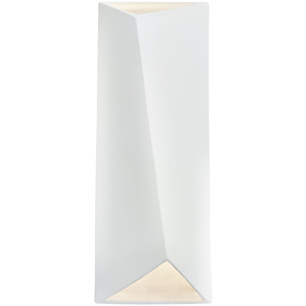 Ambiance LED 6 inch Gloss White ADA Wall Sconce Wall Light, Open Top and Bottom Fixture, Diagonal