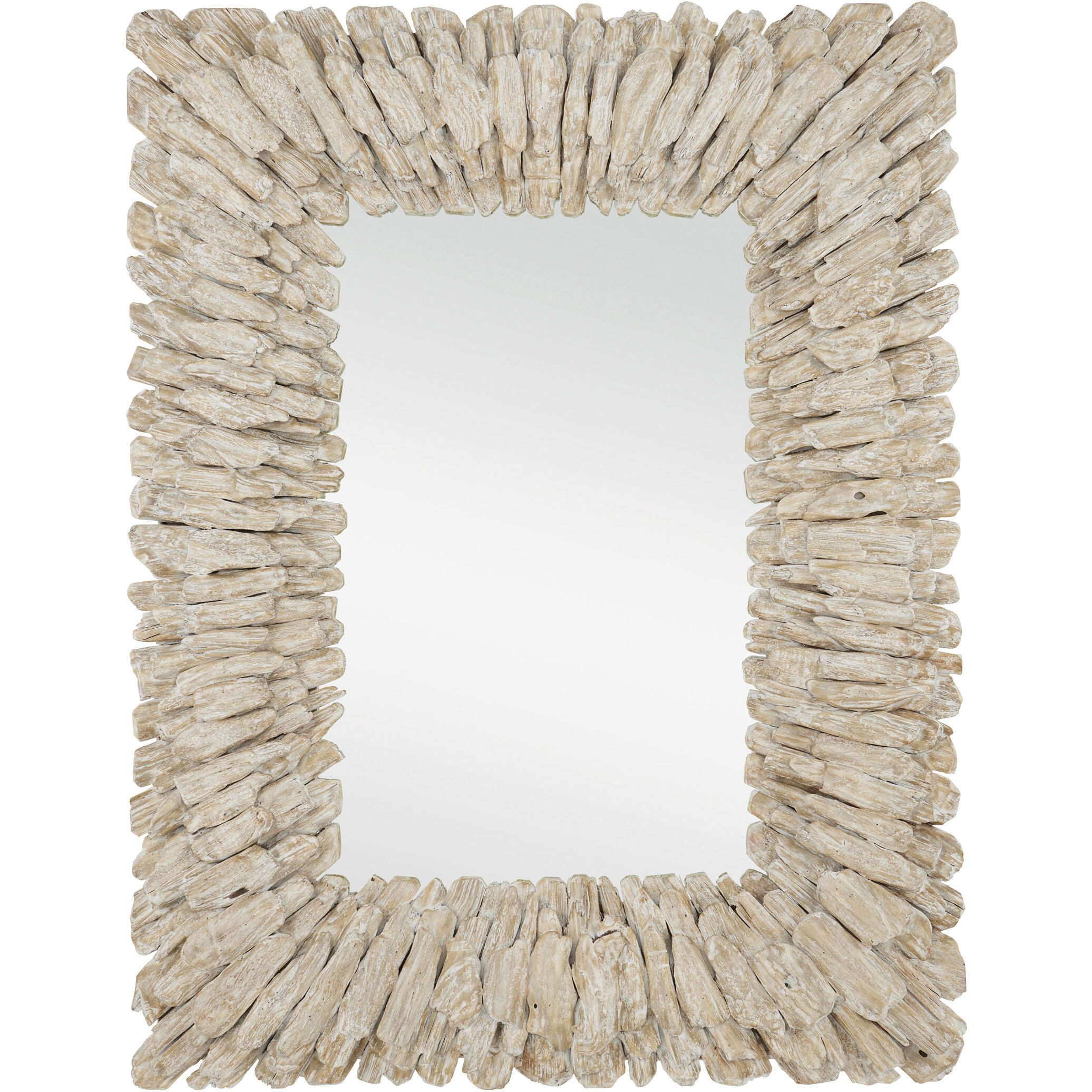 Beachhead 51 X 40 inch Whitewashed Driftwood/Mirror Mirror