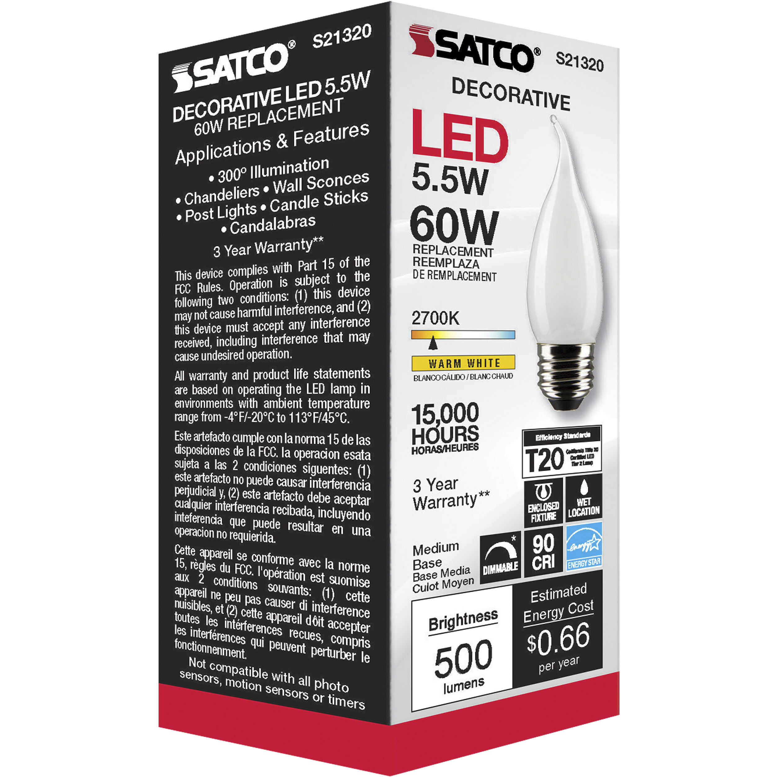 Lumos LED Medium Medium 5.50 watt 2700K LED Filament