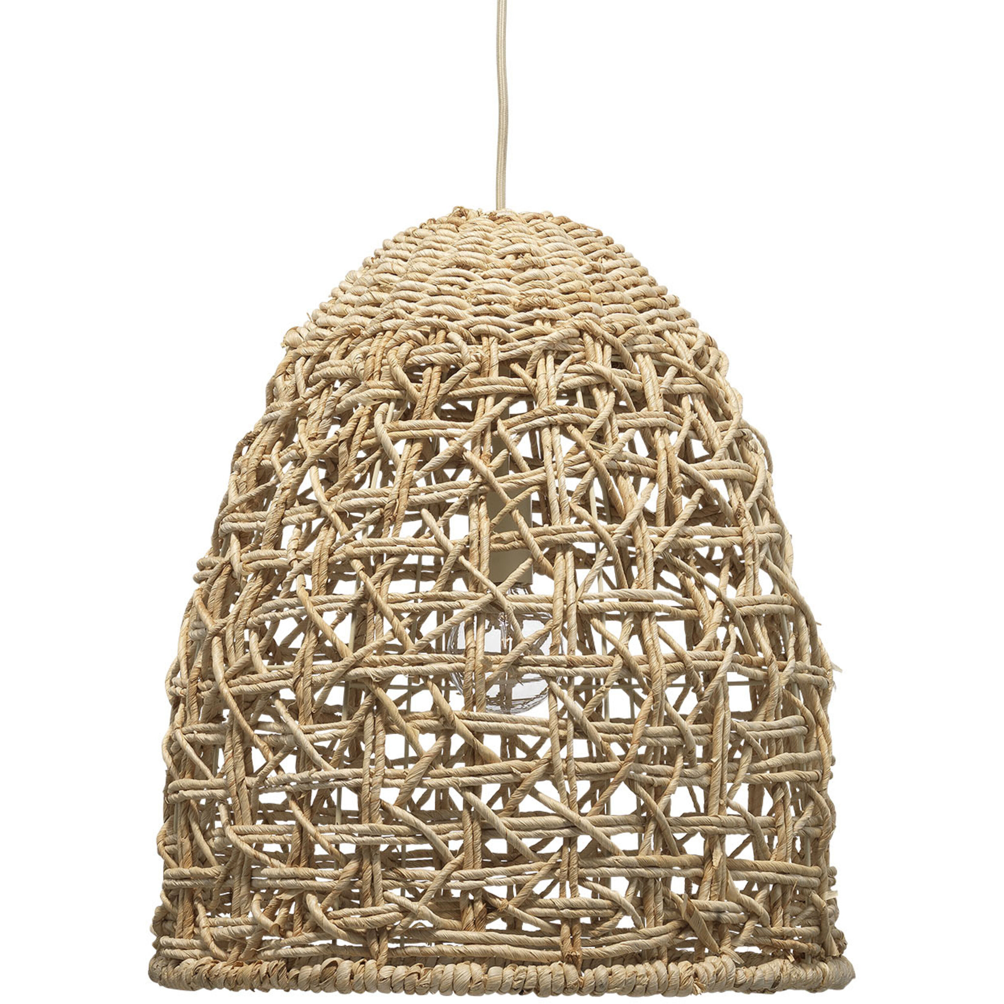 Netted 1 Light 18 inch Natural Corn Straw Rope Pendant Ceiling Light