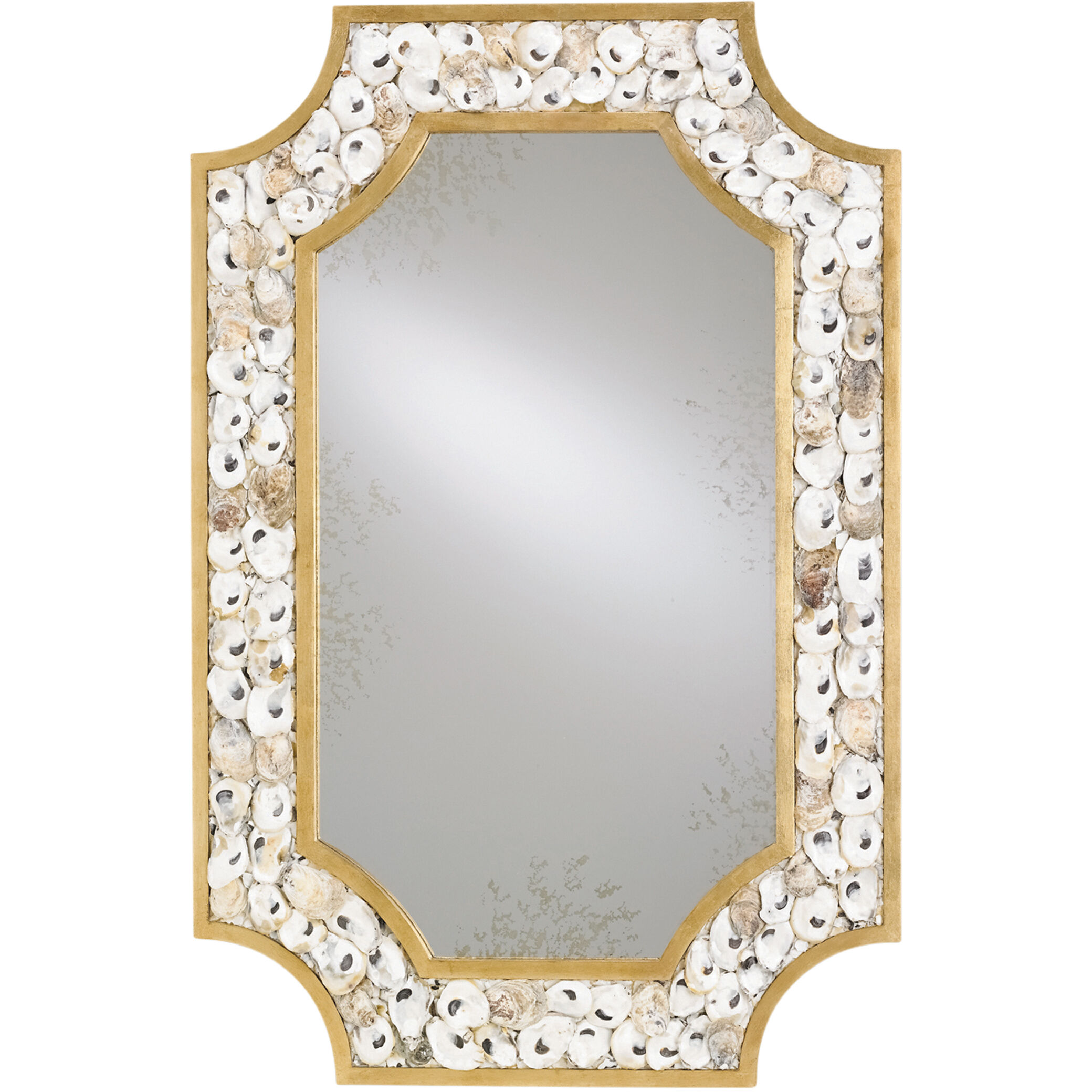 Margate 45 X 30 inch Contemporary Gold Leaf/Natural/Antique Mirror Wall Mirror