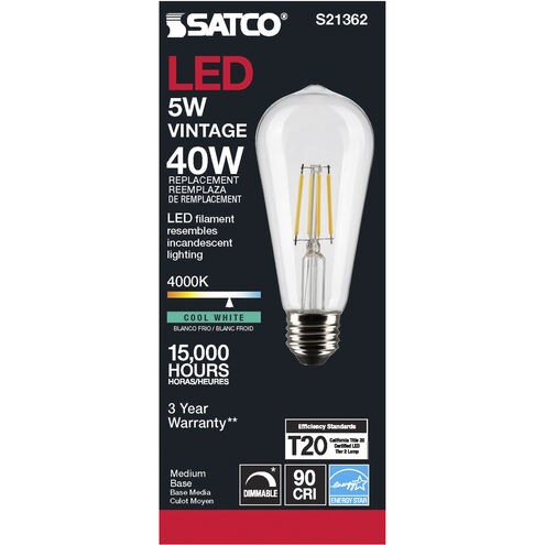 Lumos LED Medium Medium 5.00 watt 4000K LED Filament