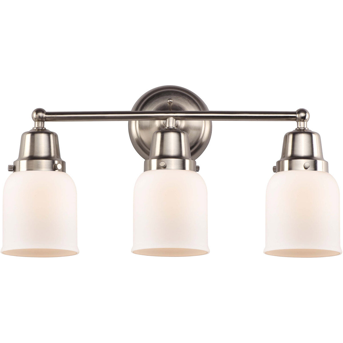 Aditi Small Bell 3 Light 21 inch Brushed Satin Nickel Bath Vanity Light Wall Light, Aditi