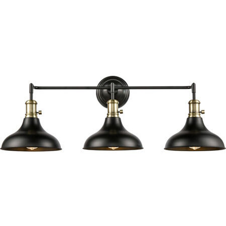 Metro LED 36.63 inch Black Antique Brass Bath Vanity Light Wall Light