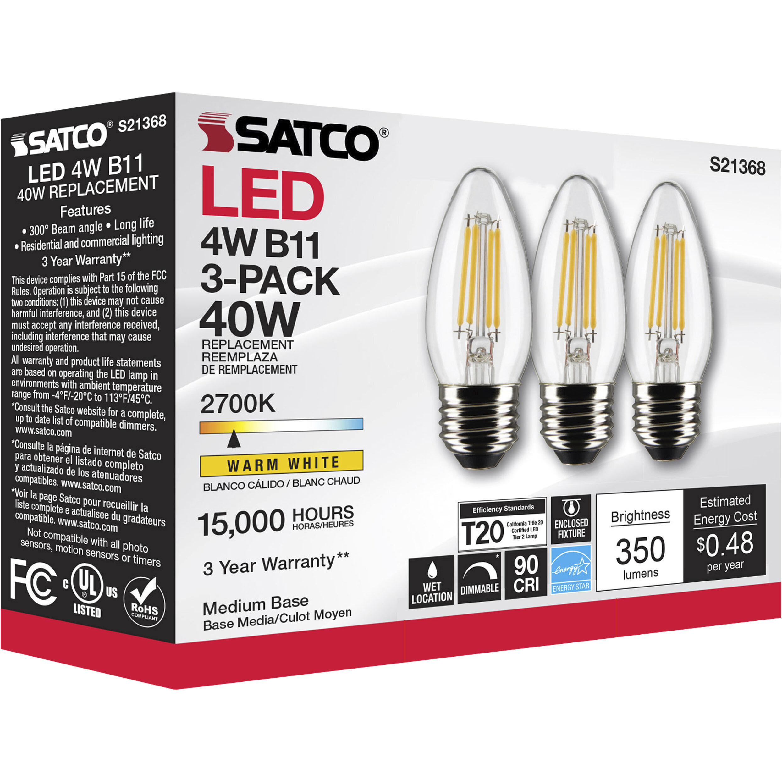 Lumos LED Medium Medium 4.00 watt 2700K LED Filament