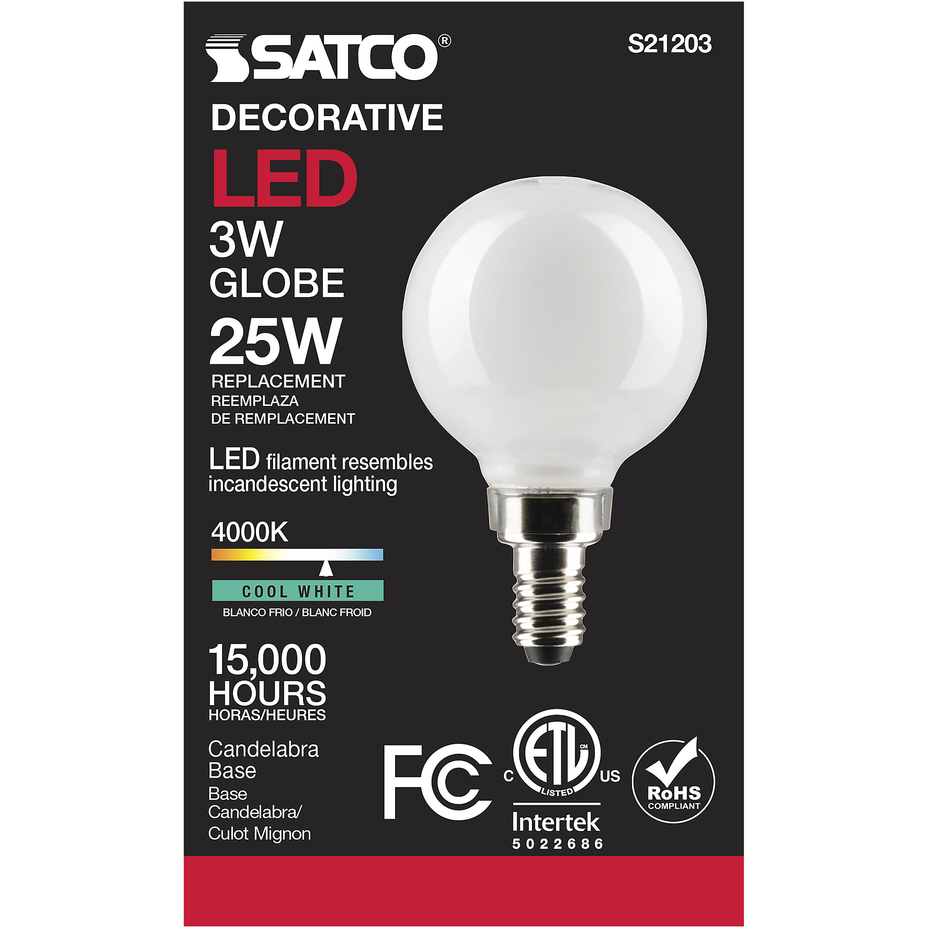 Satco decorative incandescent globe light discount
