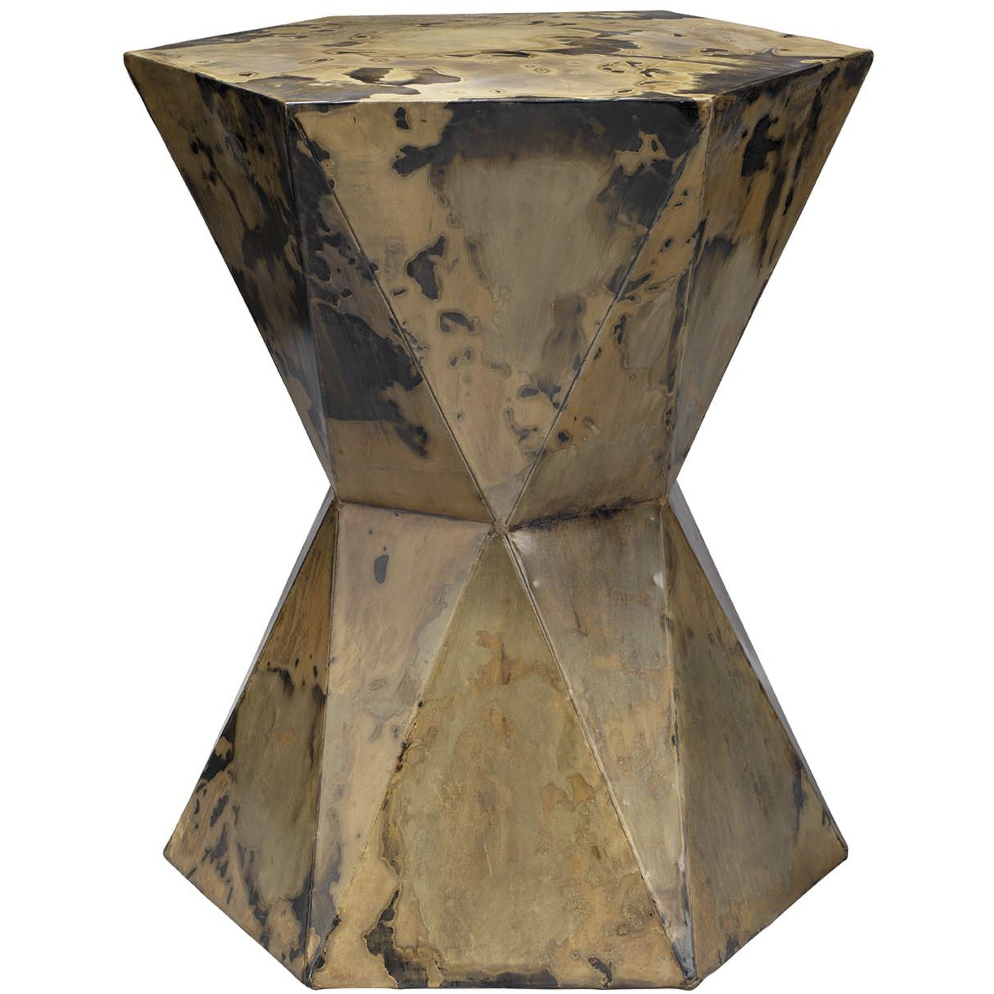 Crown 19 X 16.5 inch Acid Washed Metal Side Table