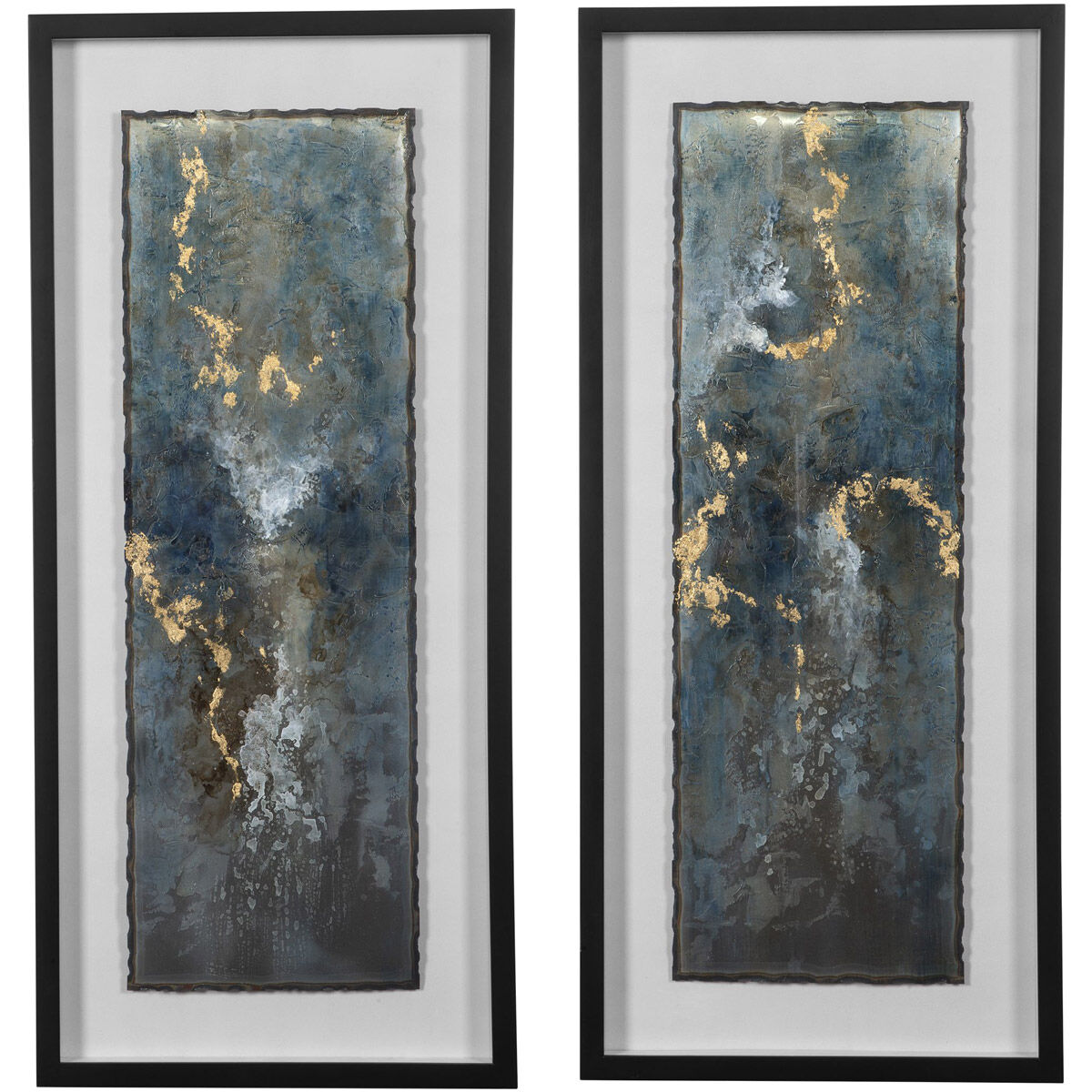 Glimmering Agate 43.5 X 19.5 inch Abstract Prints, Set of 2