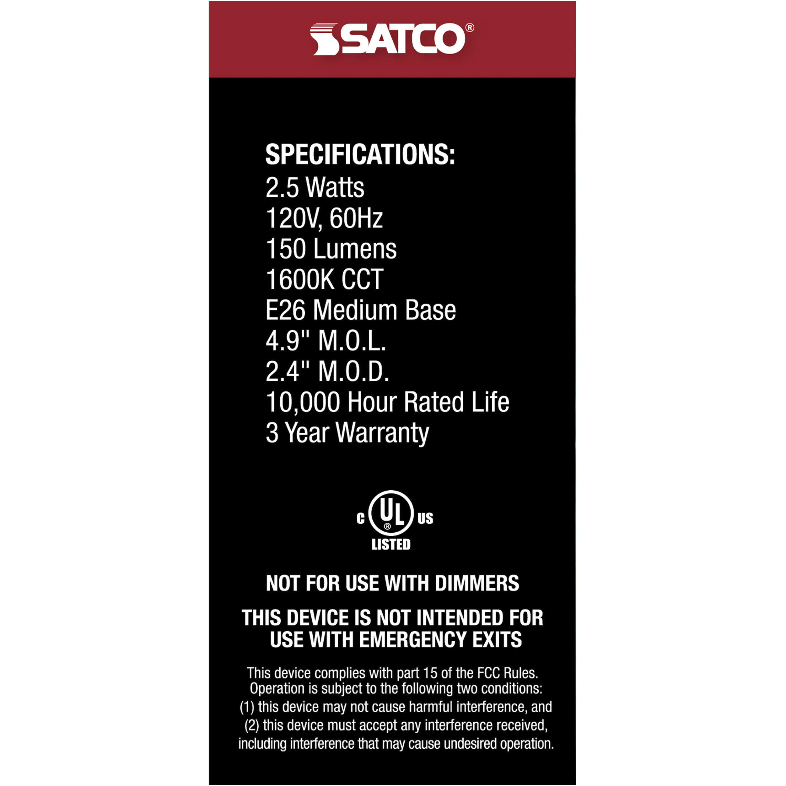 Lumos LED Medium 1600K LED Flame Bulb