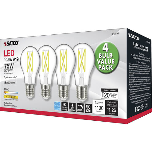 Lumos LED Medium A19 10.50 watt 2700K LED Filament