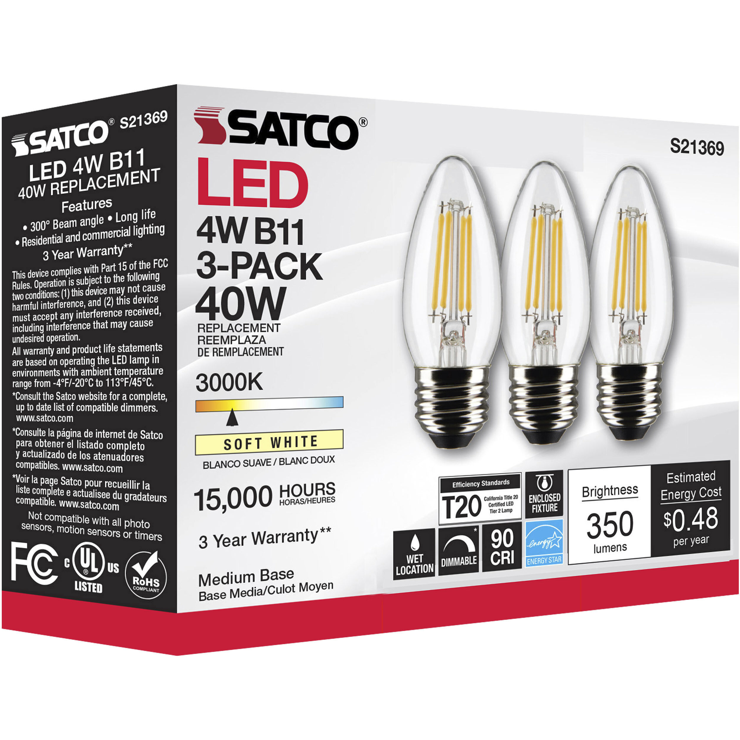 Lumos LED Medium Medium 4.00 watt 3000K LED Filament