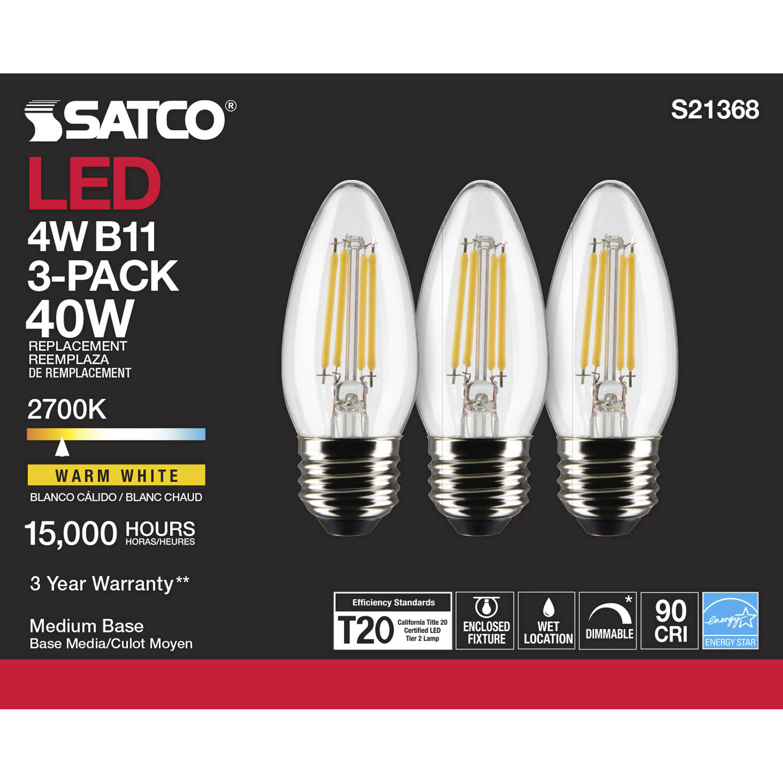 Lumos LED Medium Medium 4.00 watt 2700K LED Filament