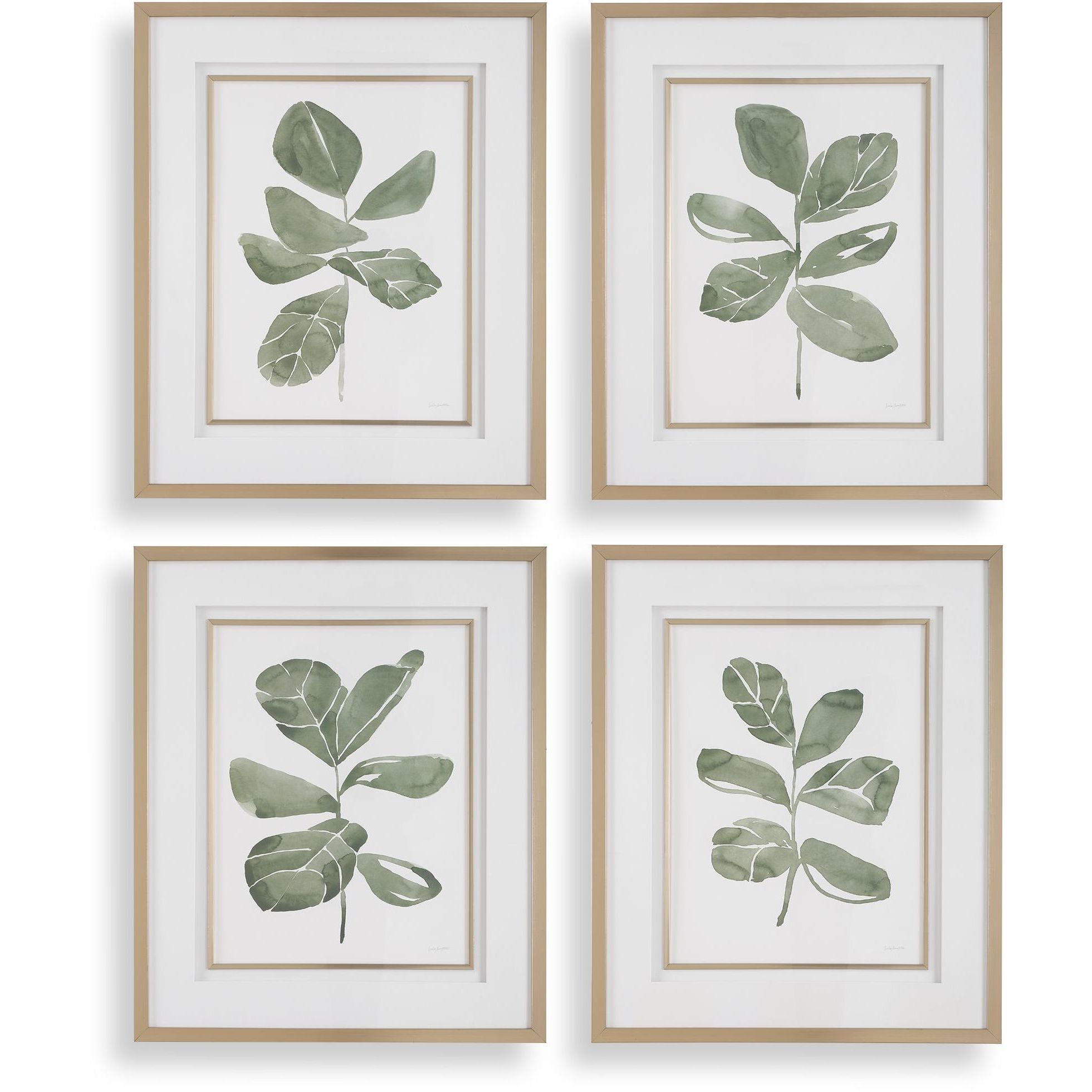 Fiddle Head 34 X 28 inch Leaf Botanical Prints, Set of 4