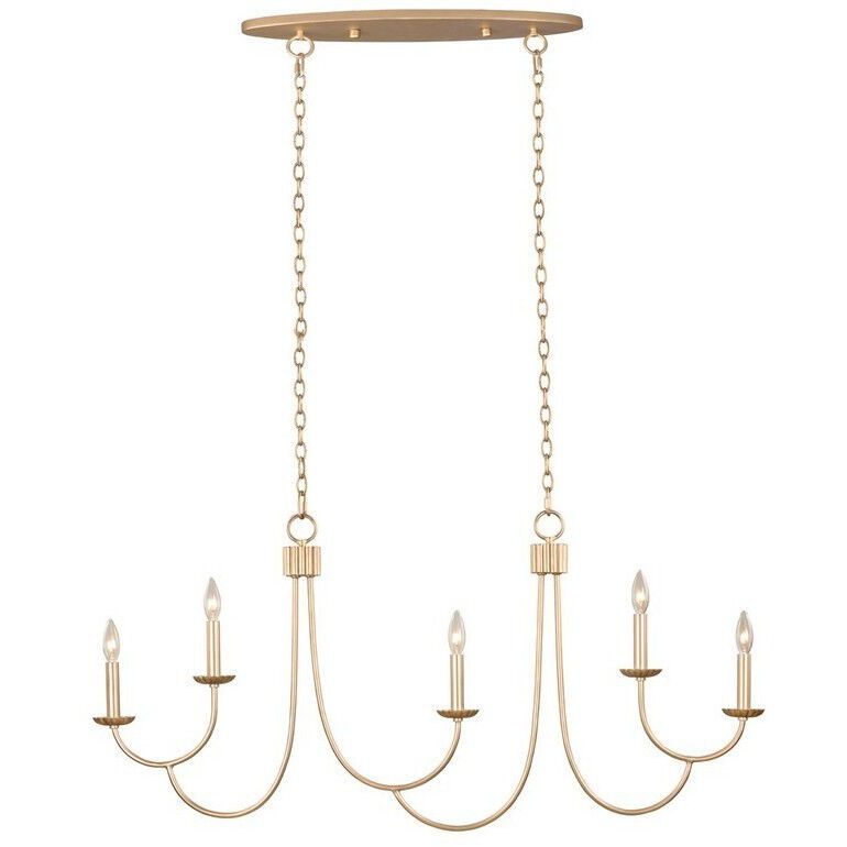 Kiera Island Linear Ceiling Light in Modern Gold