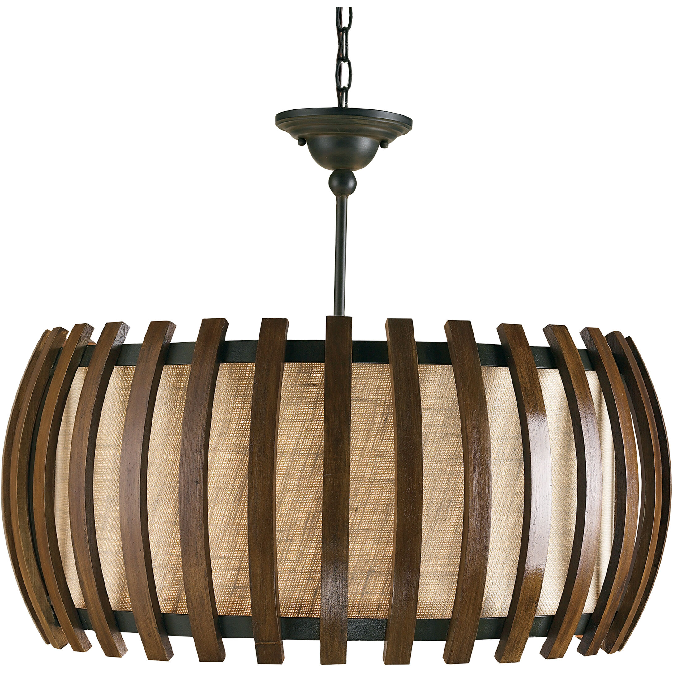 Dado 1 Light 28 inch Old Iron/Polished Fruitwood Pendant Ceiling Light, Semi-Flush Convertible
