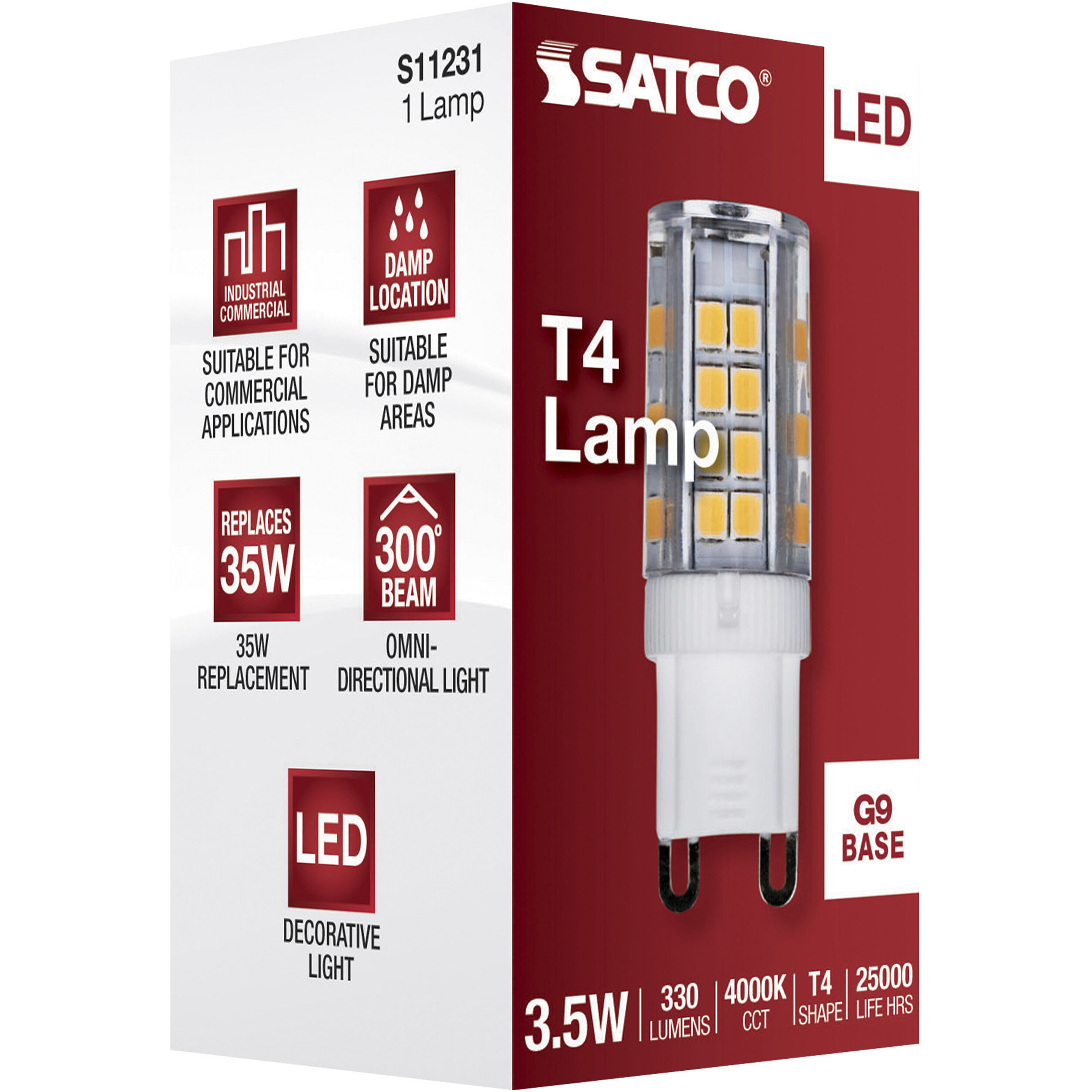 Lumos LED JCD LED G9 Double Loop 3.5 watt 4000K Mini and Pin-Based LED