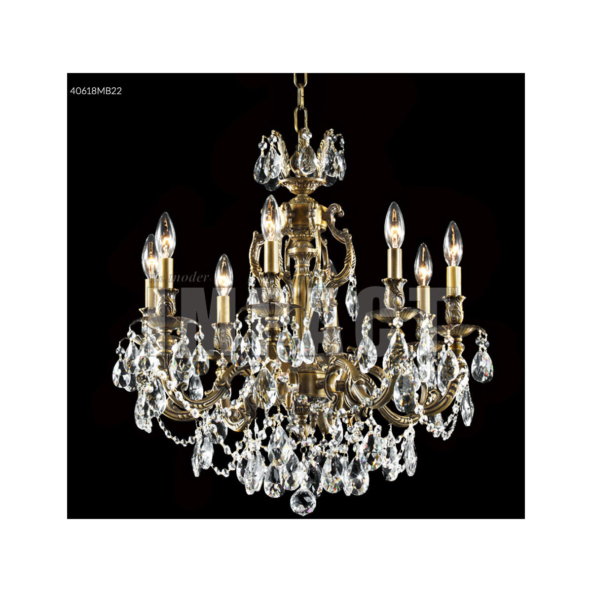 Brindisi 8 Light 23 inch Monaco Bronze Crystal Chandelier Ceiling Light
