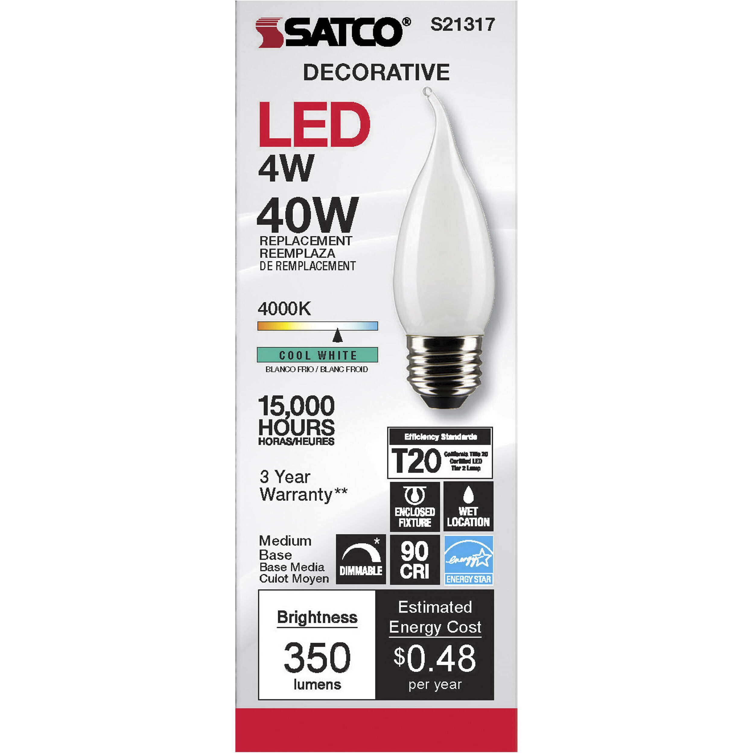 Lumos LED Medium Medium 4.00 watt 4000K LED Filament