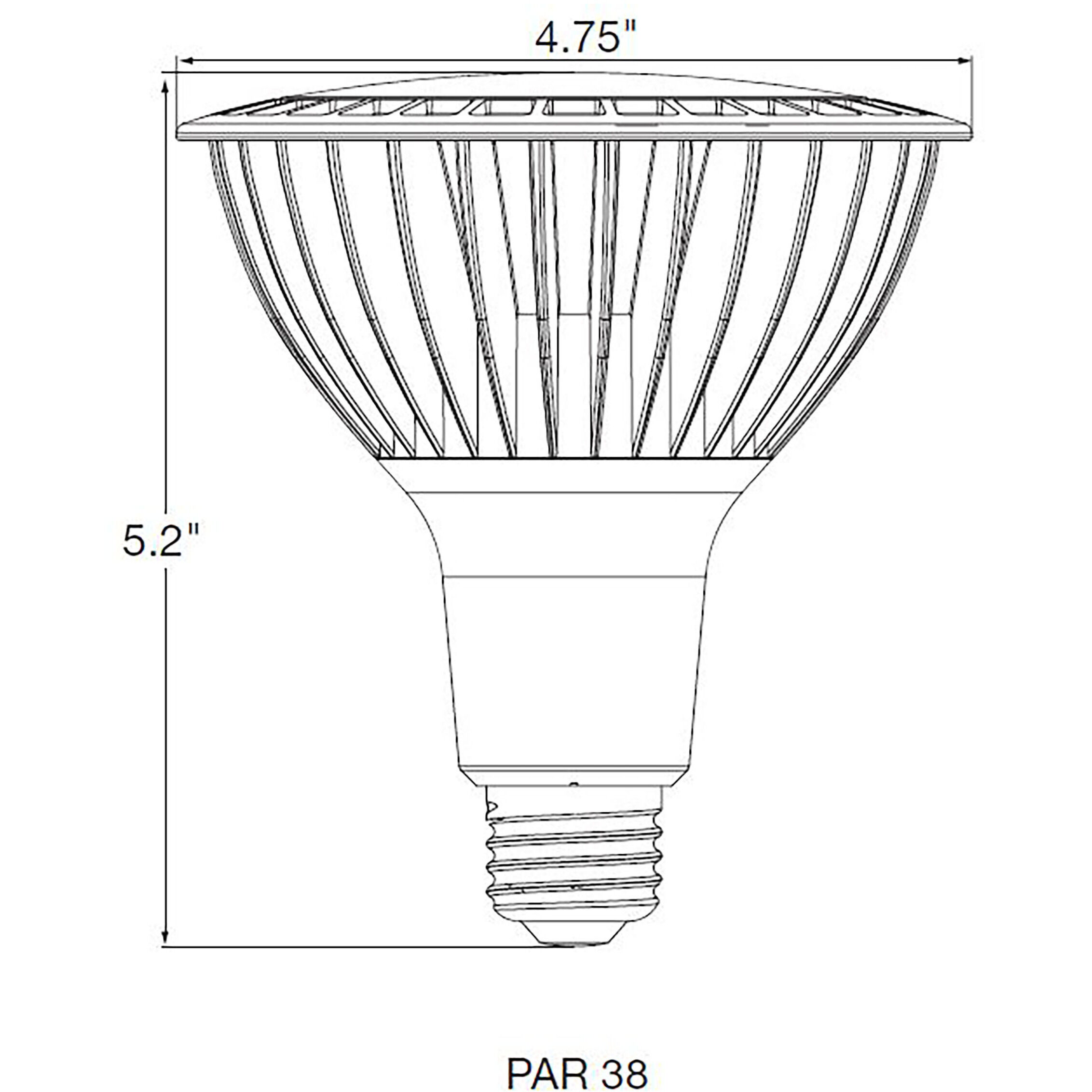 Par38 bulb discount dimensions
