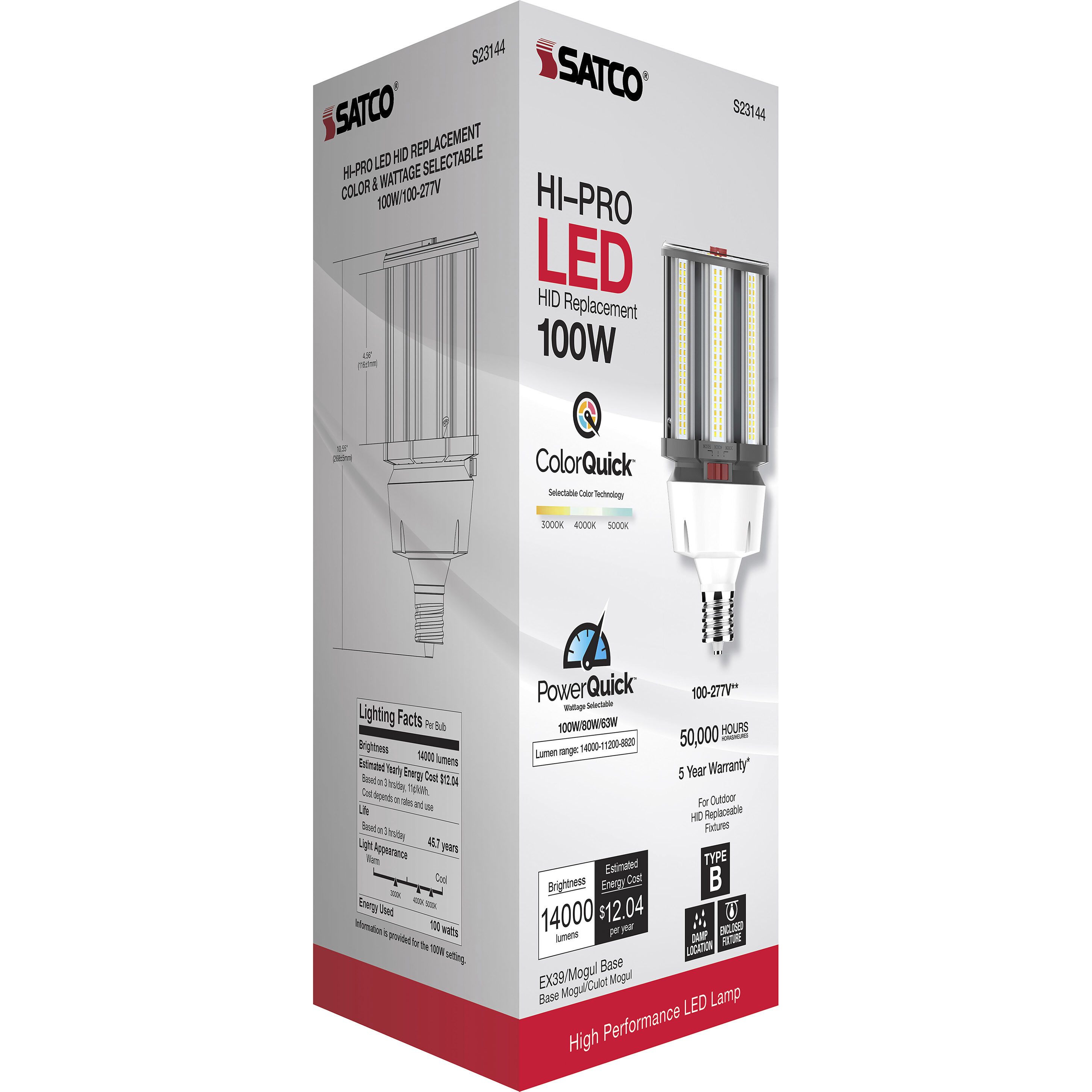 Hi-Pro LED LED 100.00 watt 3000K HID Replacements