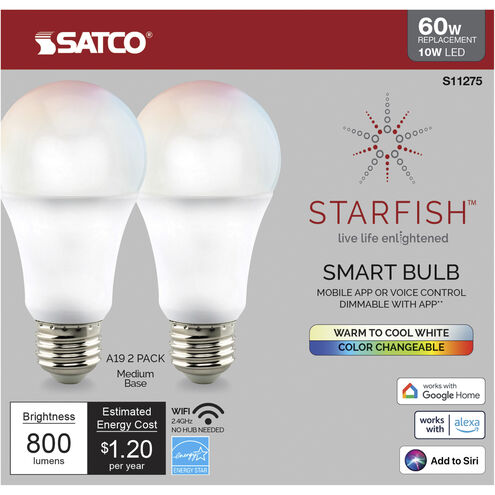 Starfish LED A19 Medium 10.00 watt 2700K-5000K Light Bulb