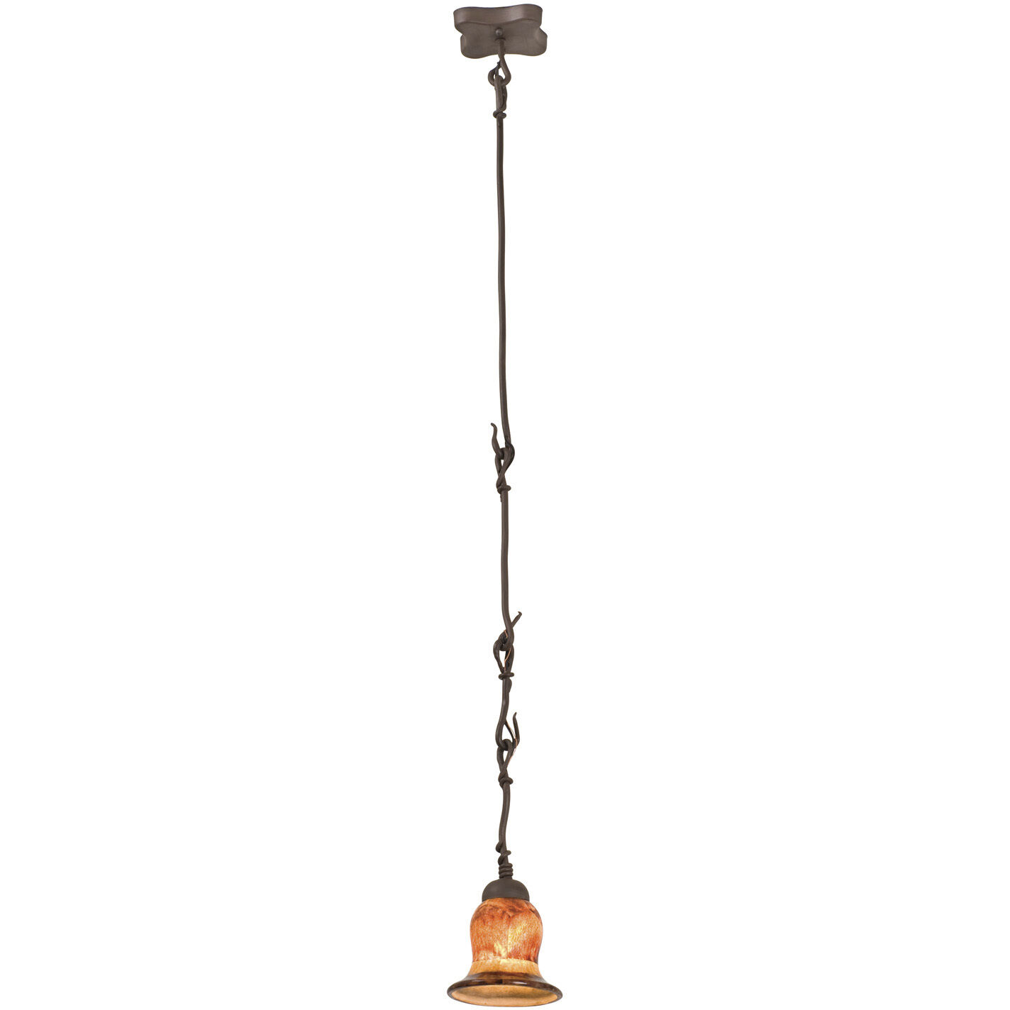 Vine 1 Light 6 inch Bark Mini Pendant Ceiling Light in Penshell (PS07)