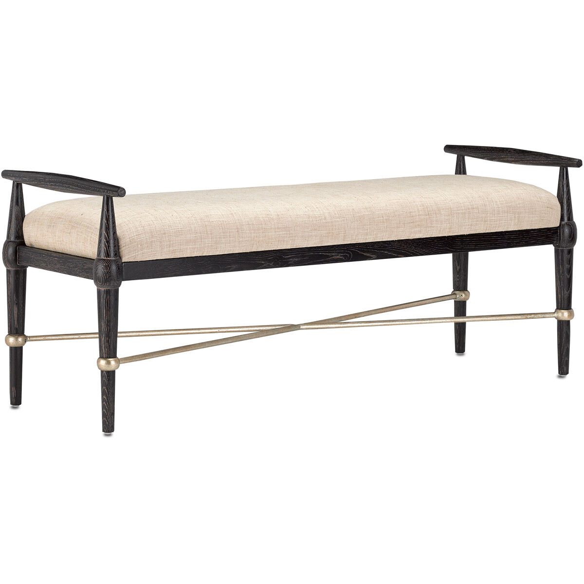 Perrin Ebonized Taupe/Silver Granello Bench
