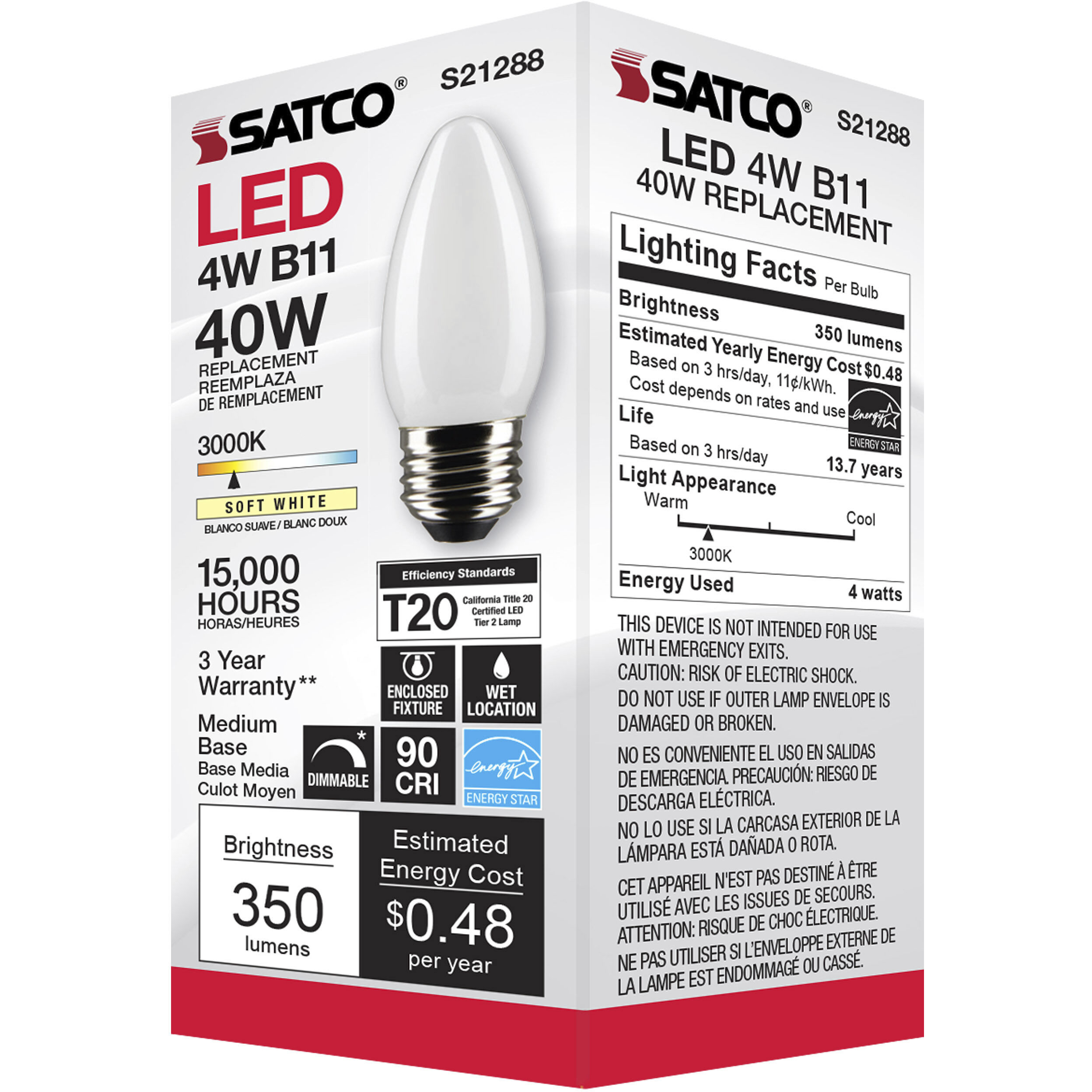 Lumos LED Medium Medium 4.00 watt 3000K LED Filament