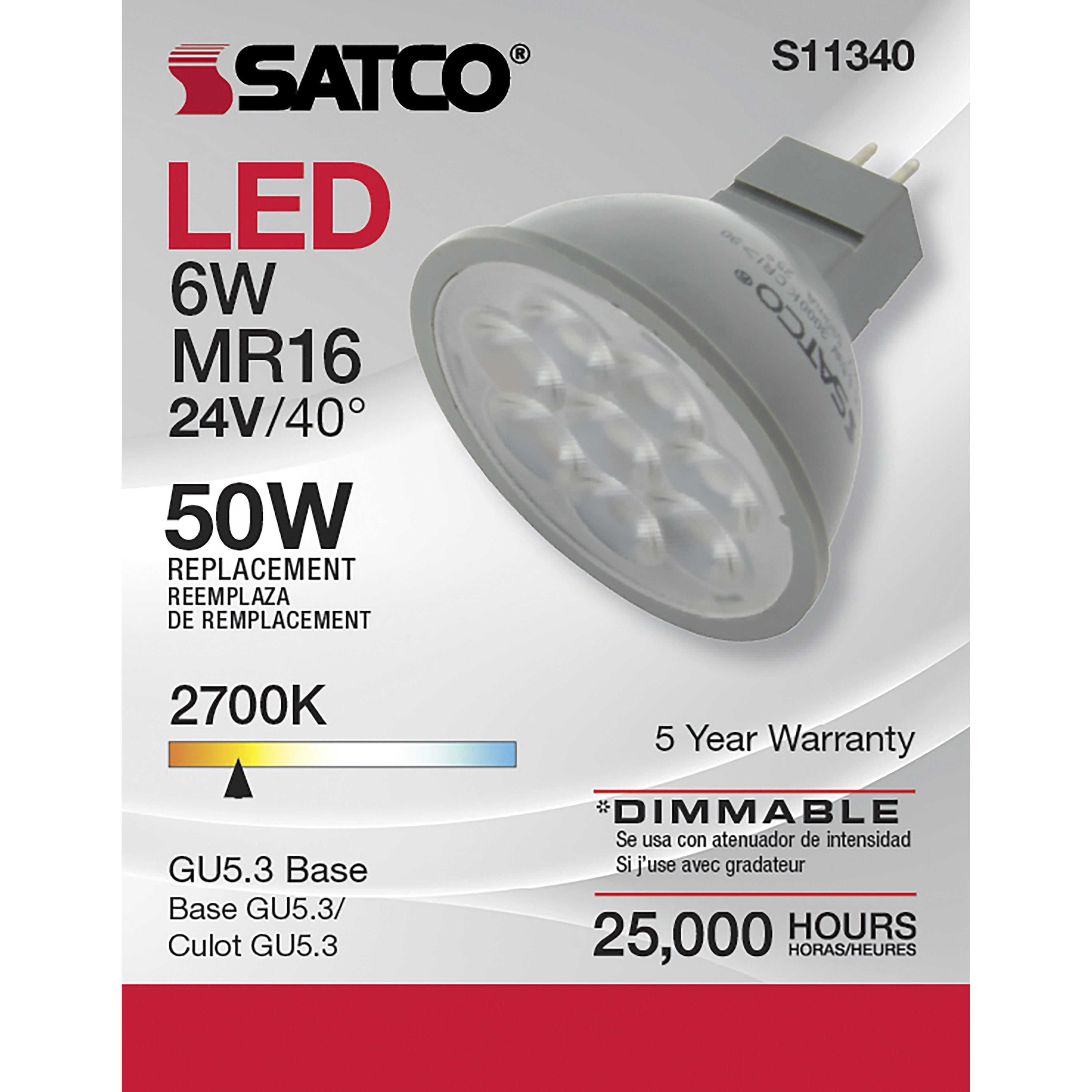 Lumos LED MR16 6.00 watt 2700K Light Bulb