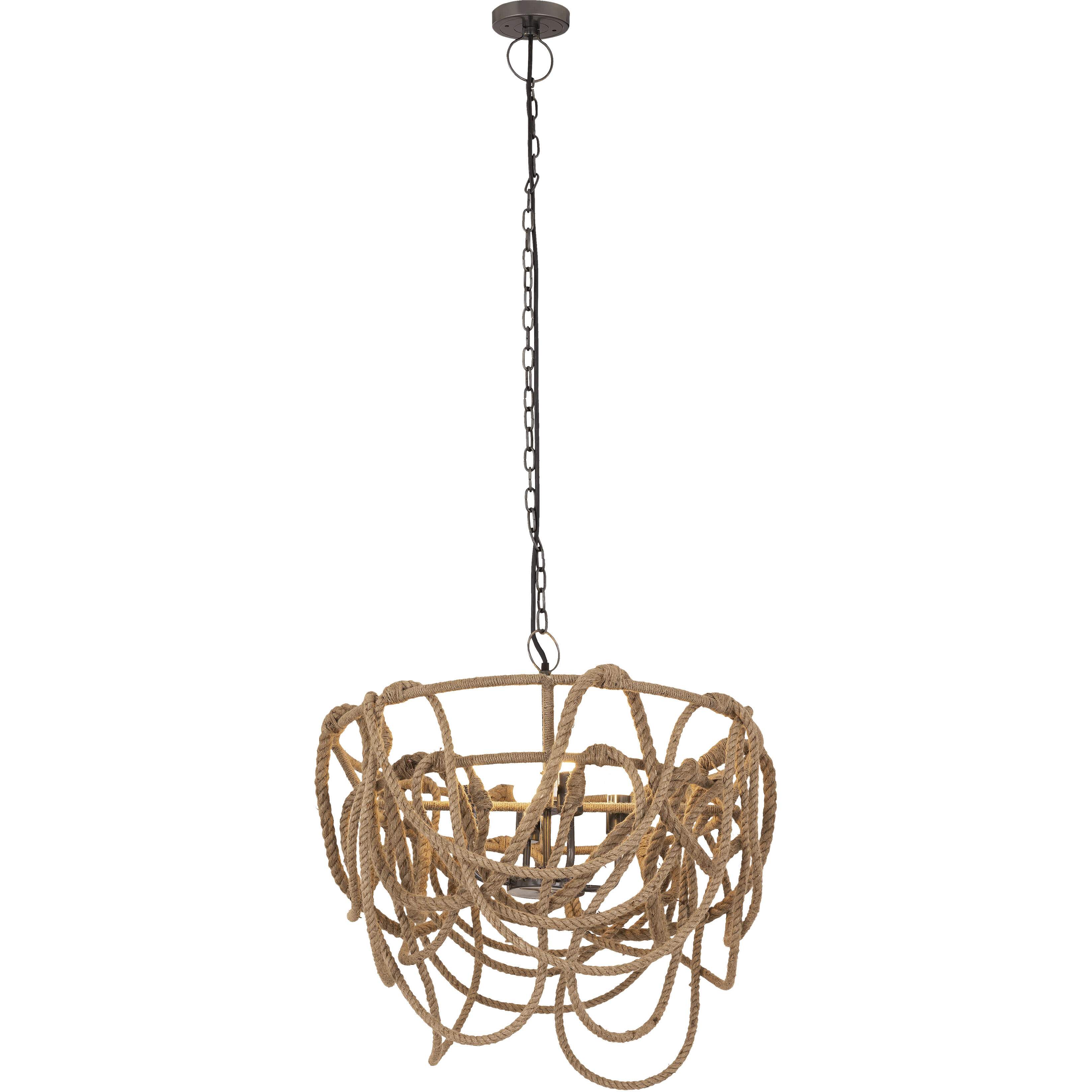 Macon 4 Light 26 inch Natural with Pewter Chandelier Ceiling Light