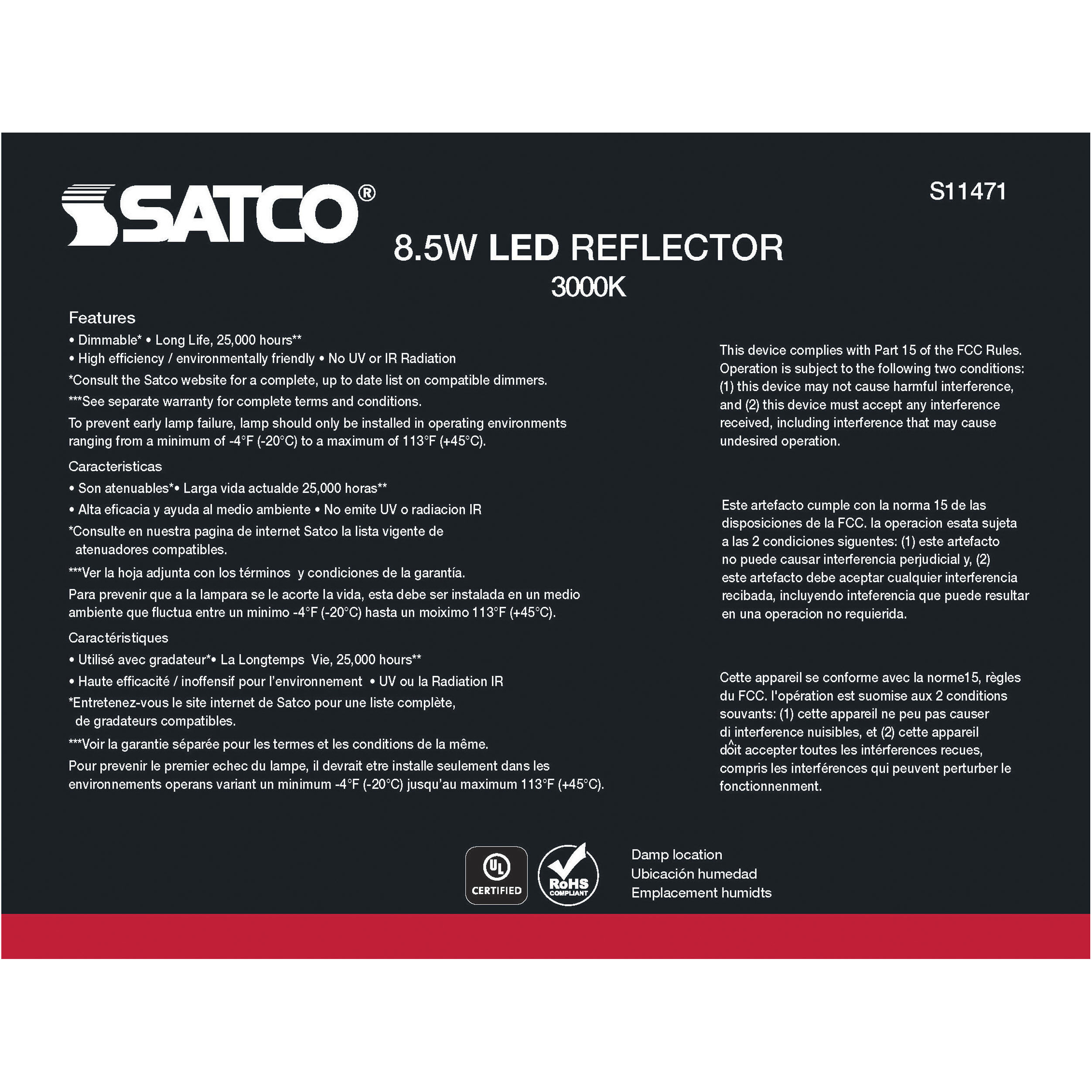 Lumos LED Medium 8.50 watt 3000K LED Bulb