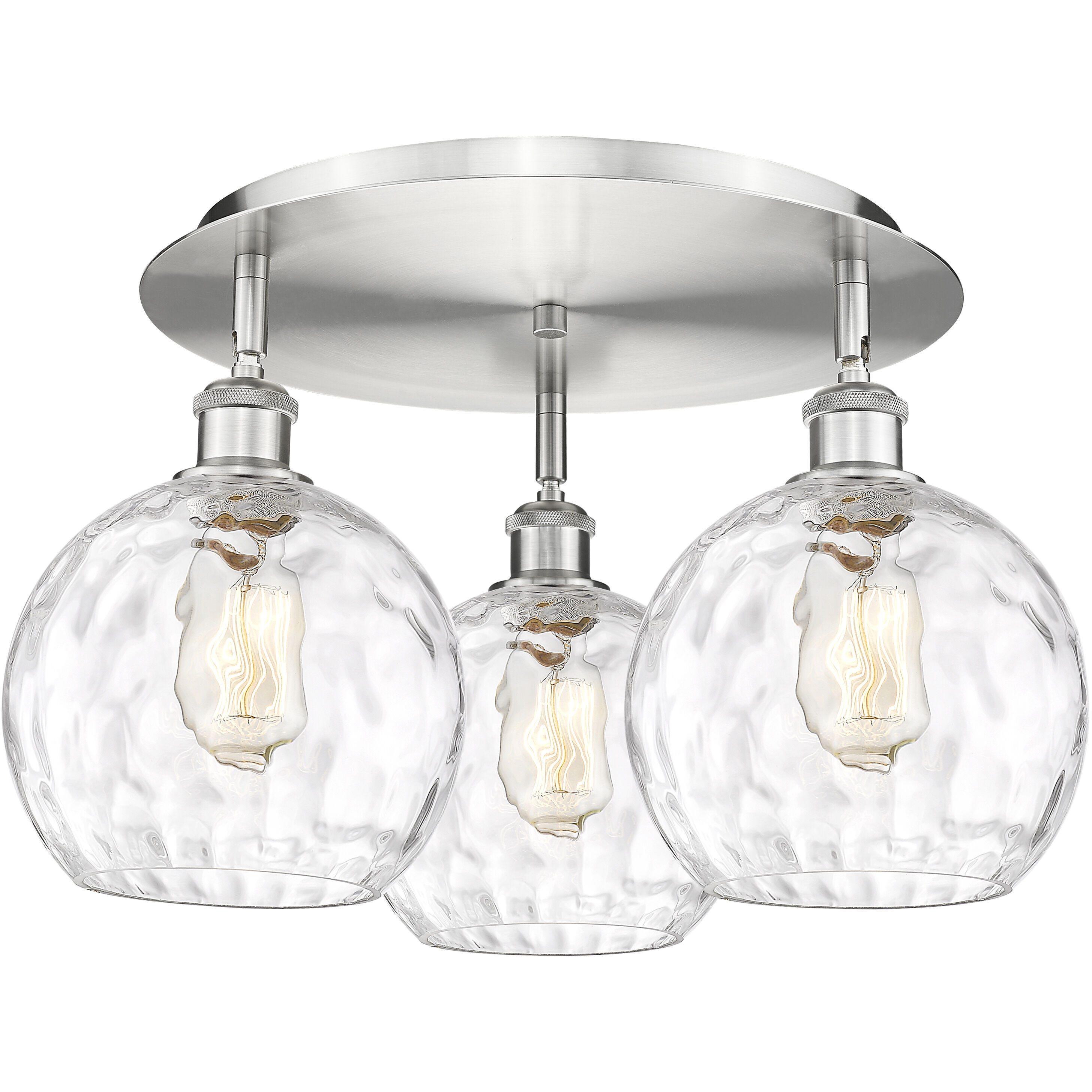 Athens Water Glass 3 Light 19.75 inch Flush Mount