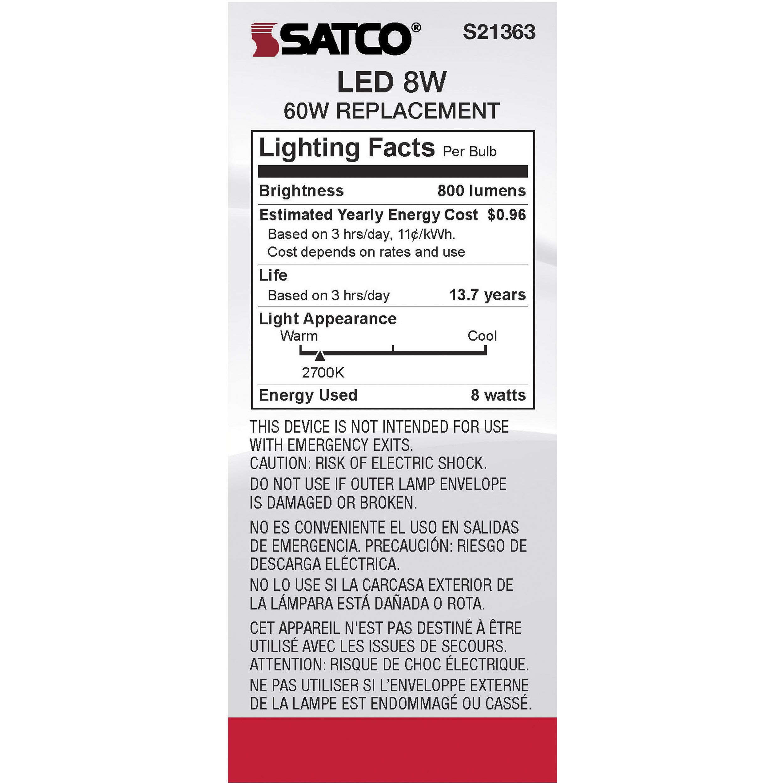 Lumos LED Medium Medium 8.00 watt 2700K LED Filament