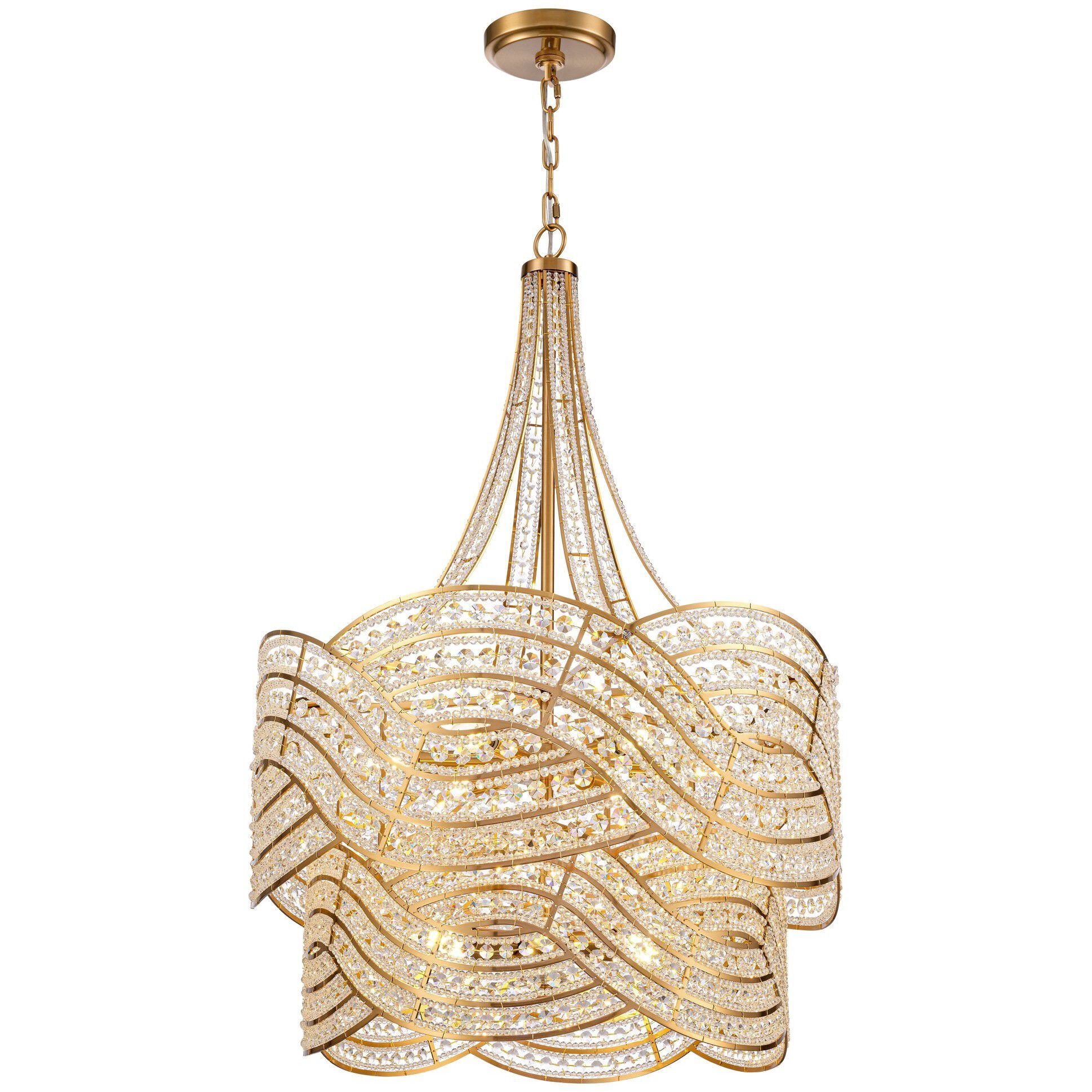 Anastasia 12 Light 26 inch Lacquered Gold Chandelier Ceiling Light