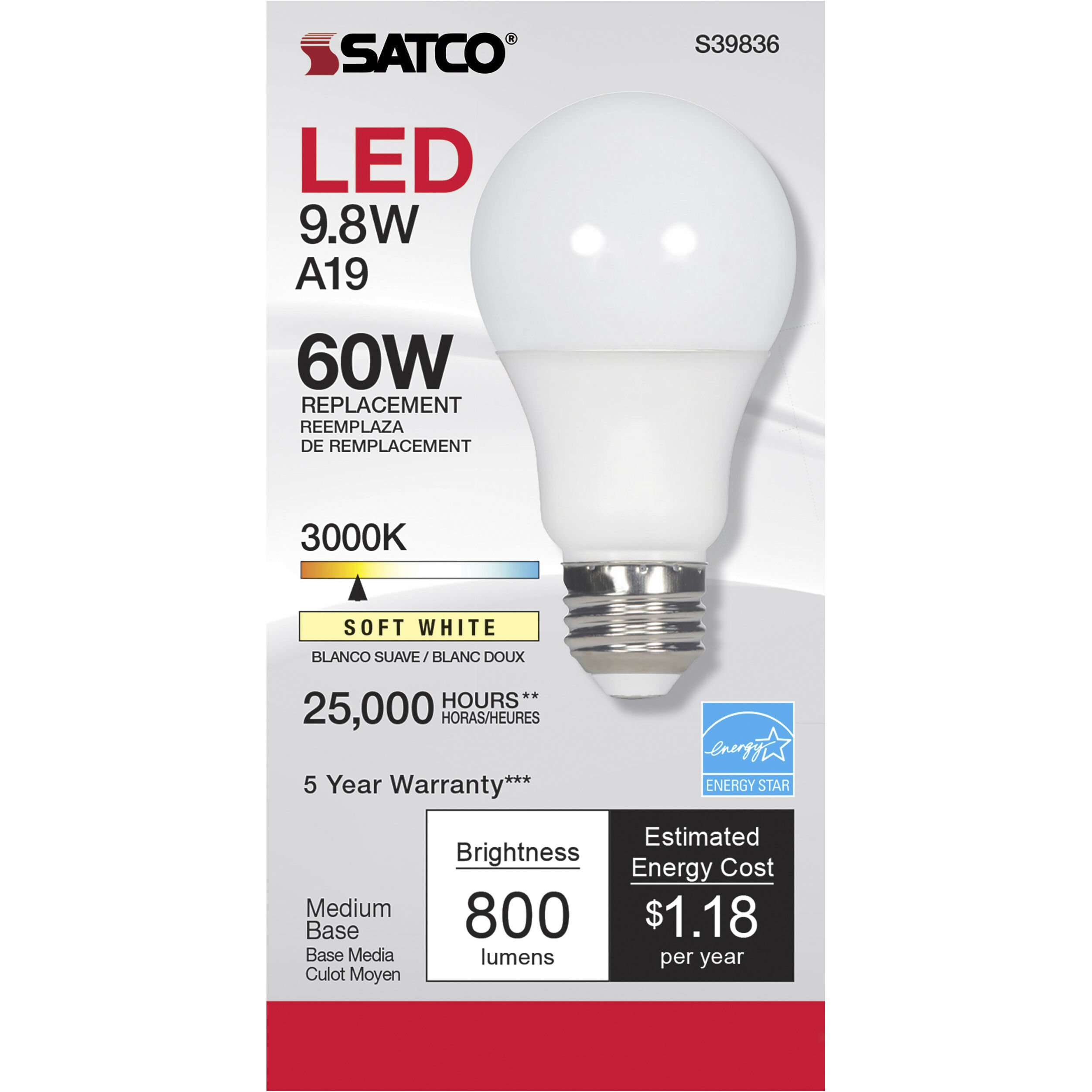 Lumos LED A19 Medium 9.80 watt 3000K Type A
