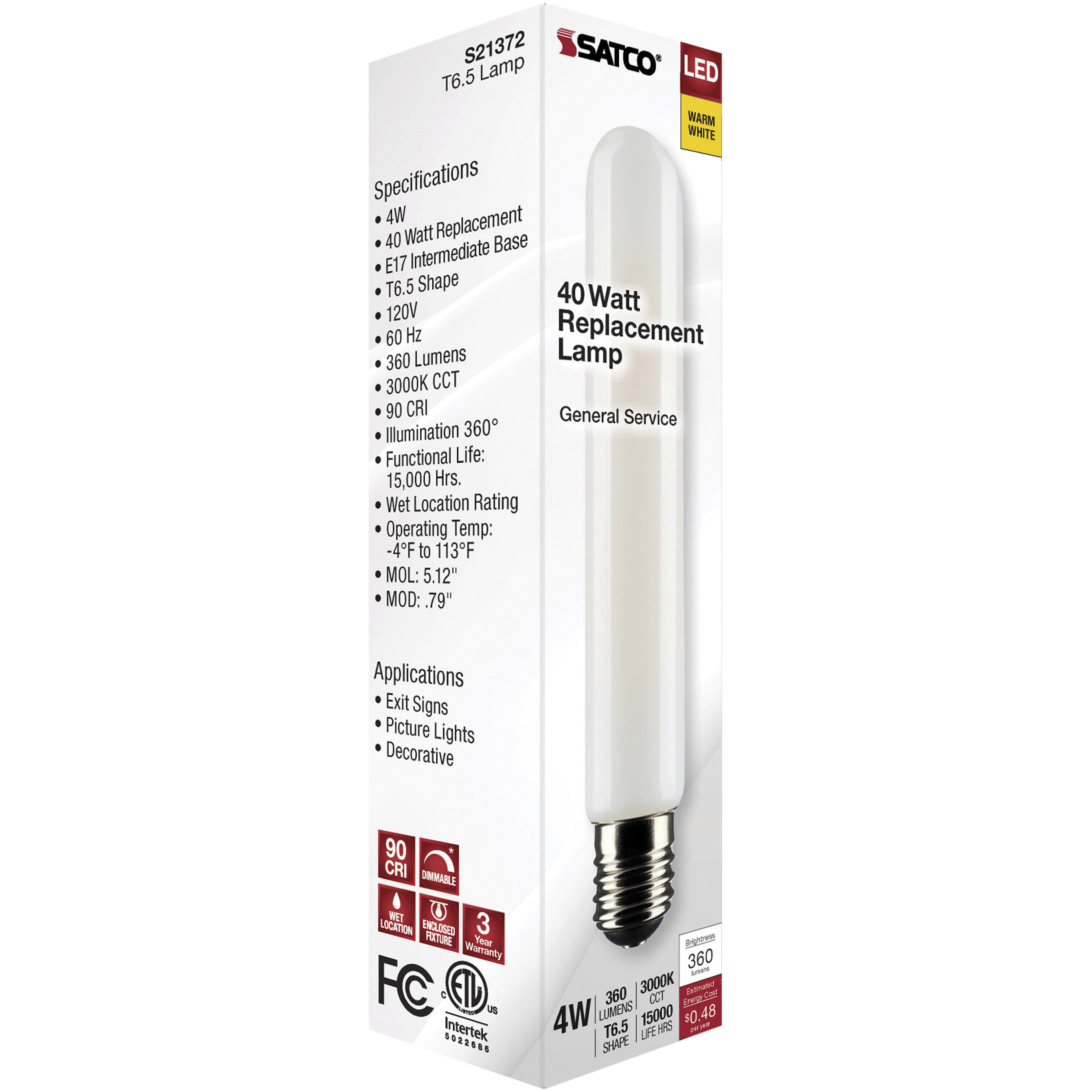 Tube LED 4 watt 120 3000K LED Filament, LED Filament