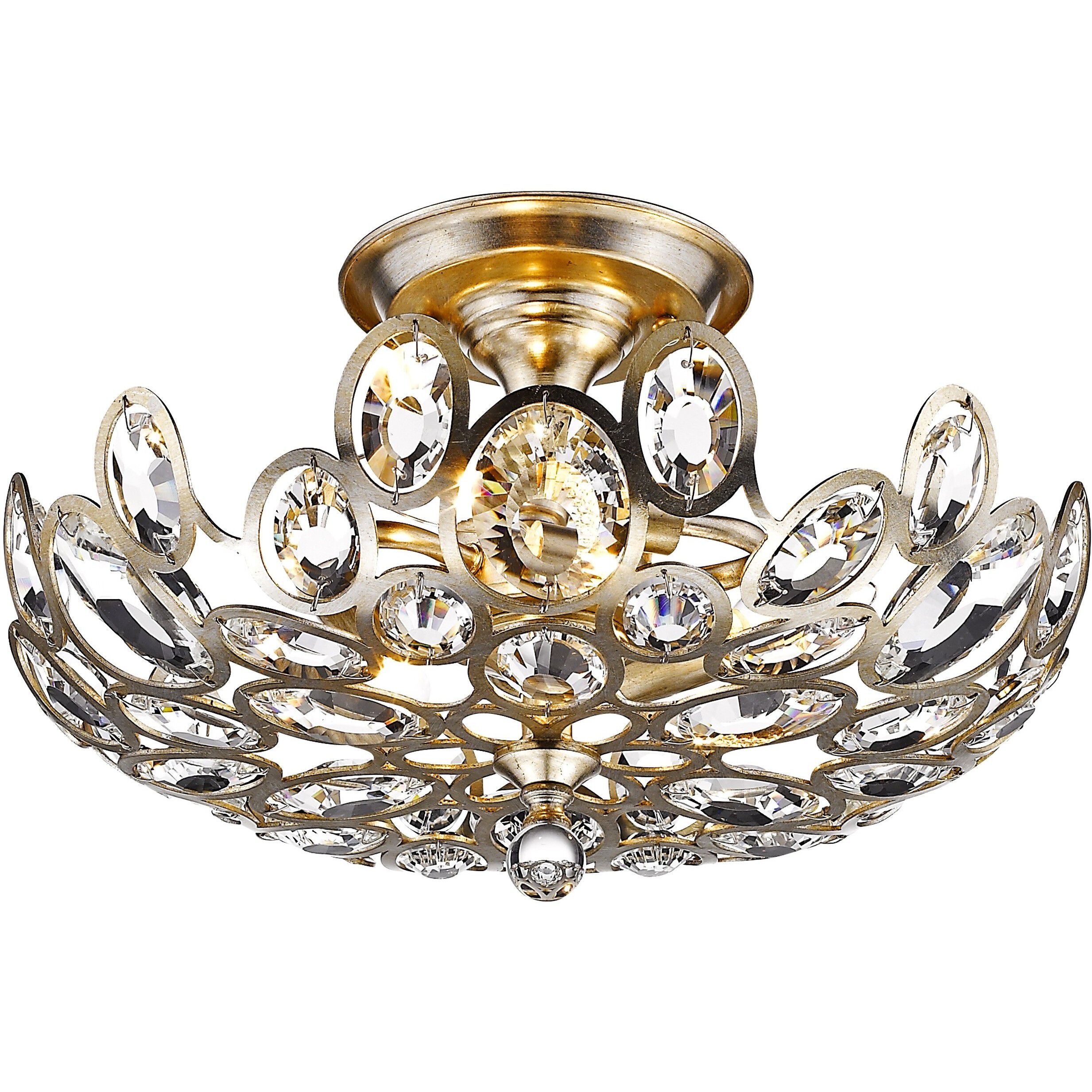 Sterling 3 Light 16 inch Distressed Twilight Semi Flush Ceiling Light