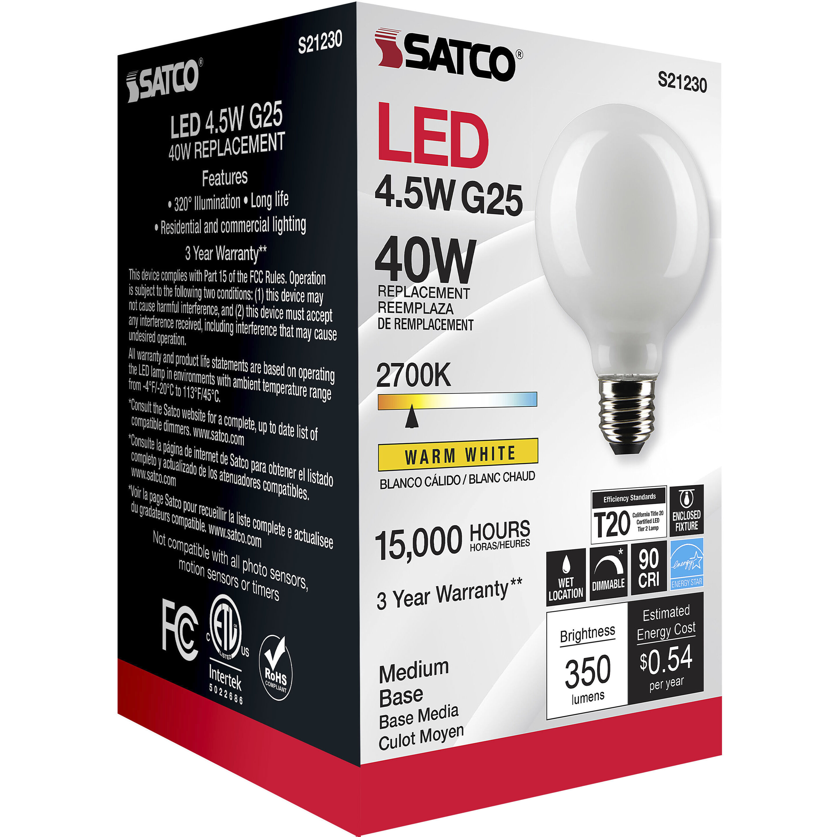 Lumos LED Medium Medium 4.50 watt 2700K LED Filament