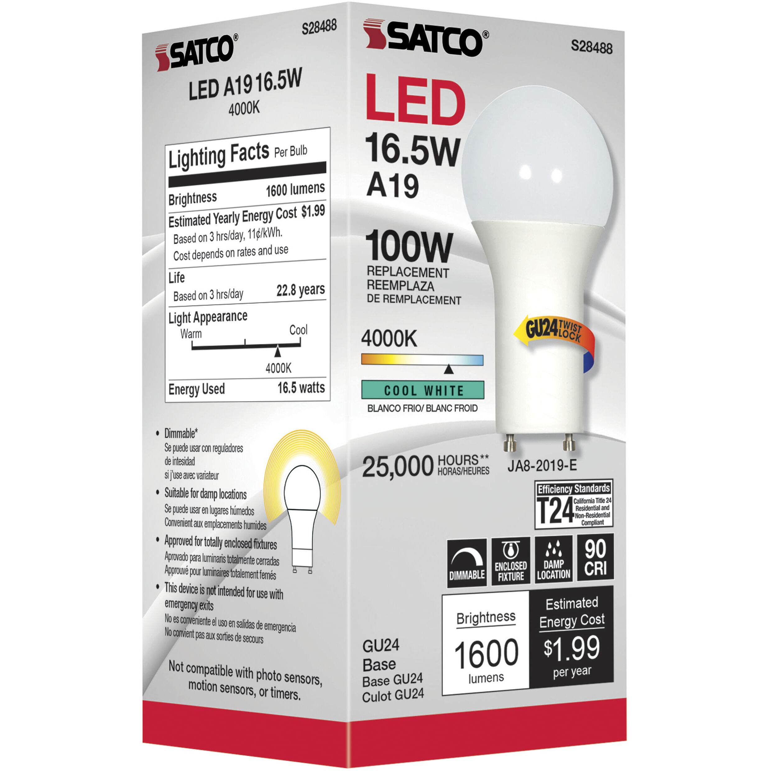 Lumos LED Bi Pin GU24 16.50 watt 120 4000K Light Bulb