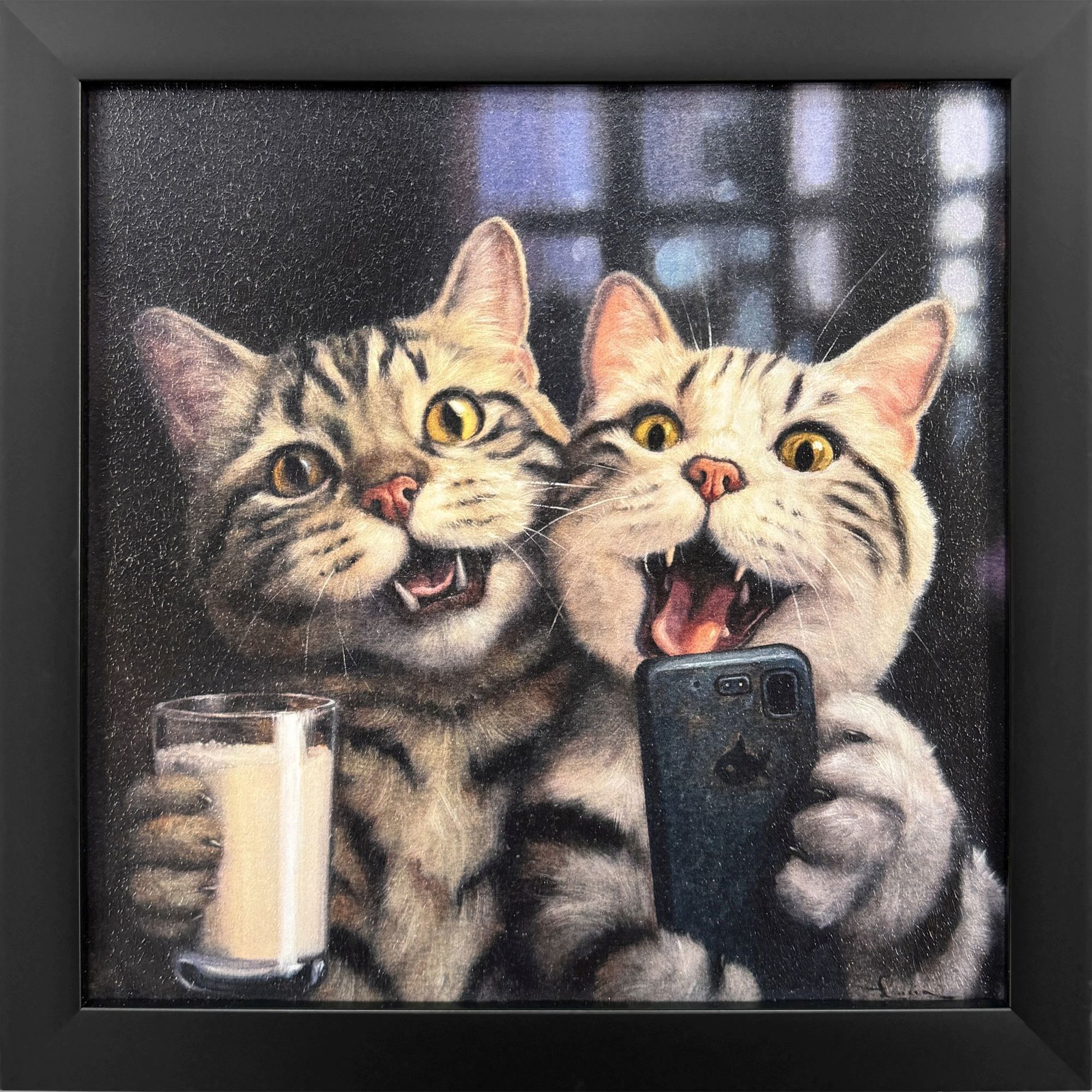 Happy Hour 11 X 11 inch Non-Glass Framed Art, Propac