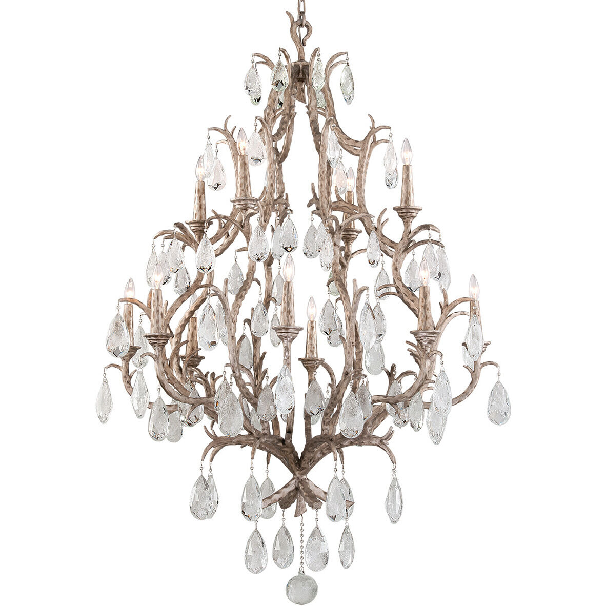 Amadeus 12 Light 46.5 inch Stria Gold Leaf Chandelier Ceiling Light in 67.50