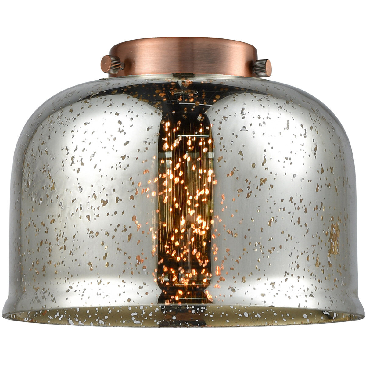 Large Bell Silver Plated Mercury Glass