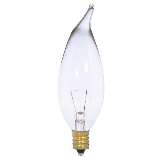 Satco S3868 Lumos Incandescent CA10 Candelabra E12 25 watt 12V 2700K Light Bulb