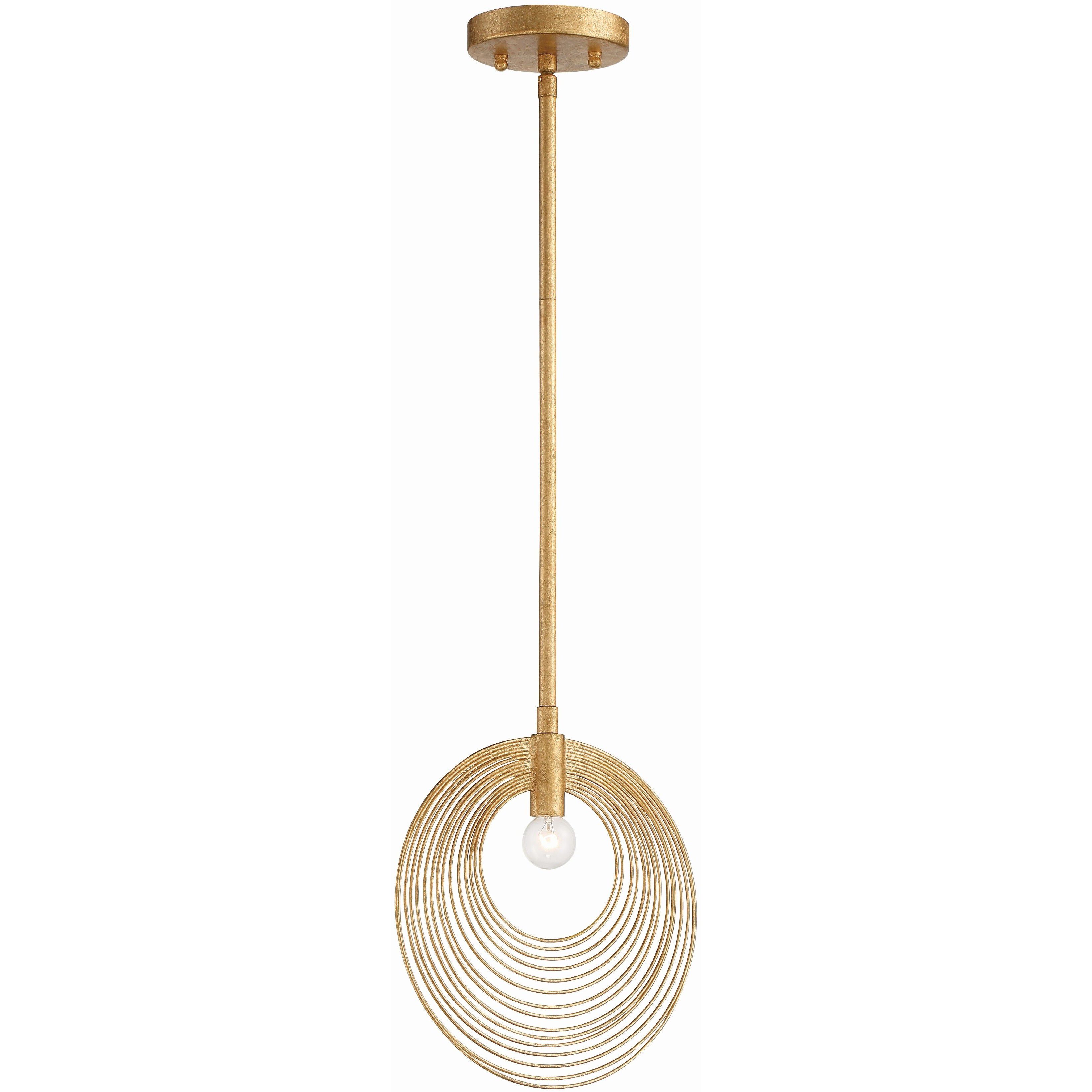 Doral 1 Light 10 inch Renaissance Gold Mini Pendant Ceiling Light