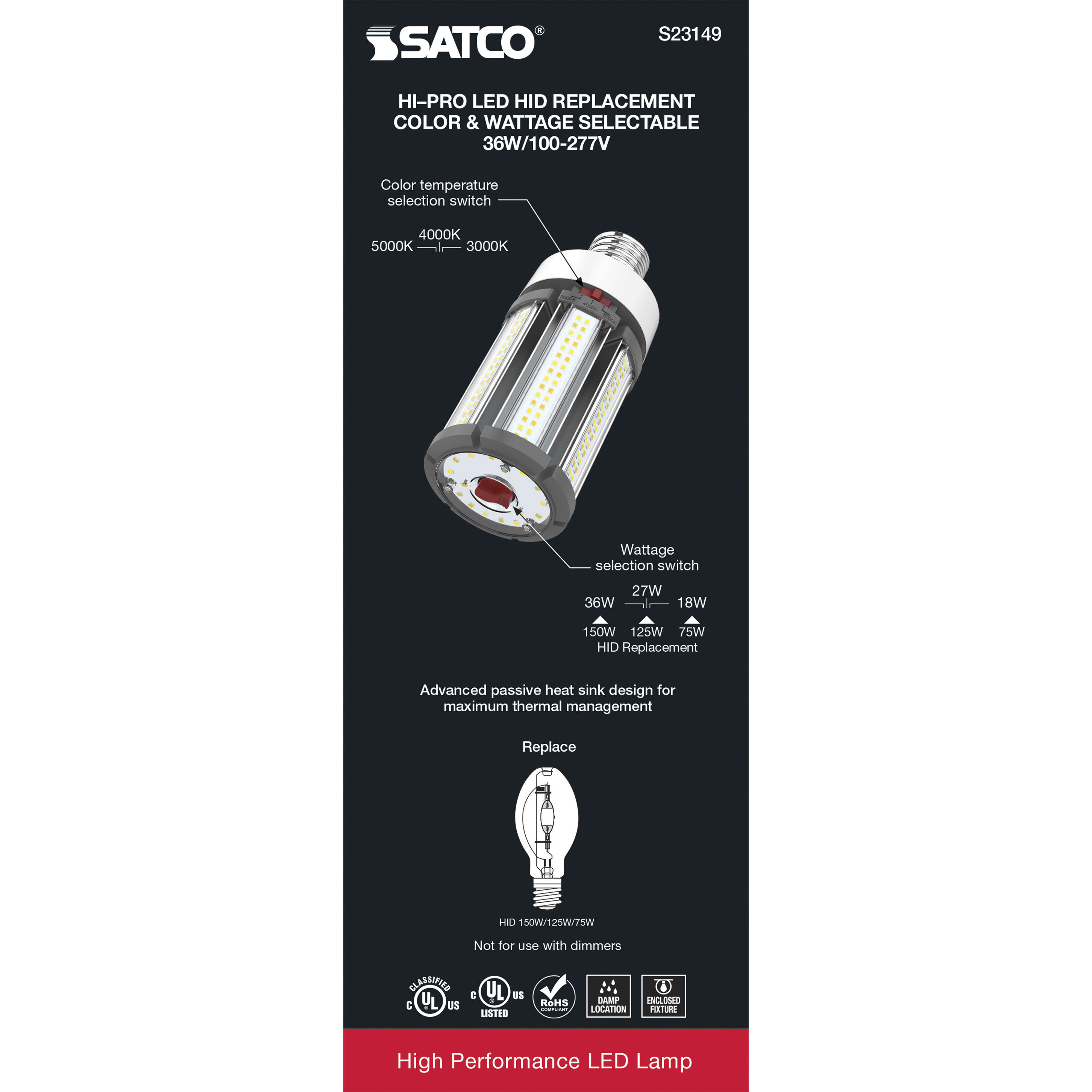 Satco hi pro store led 36w