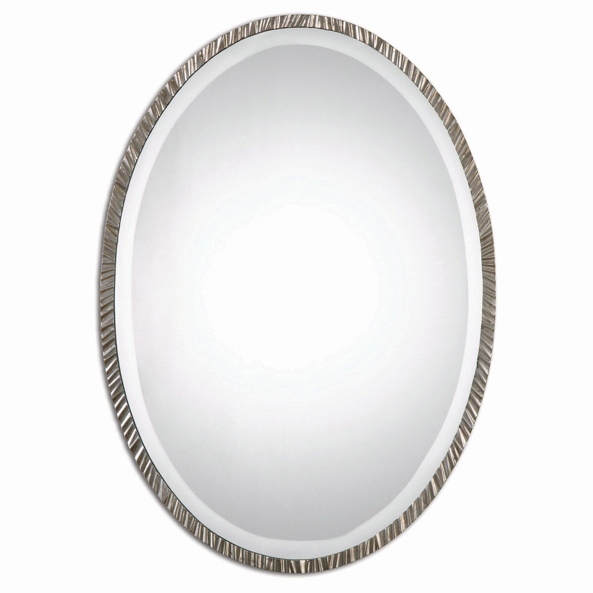Annadel Oval 28 X 20 inch Plated Polished Nickel Wall Mirror