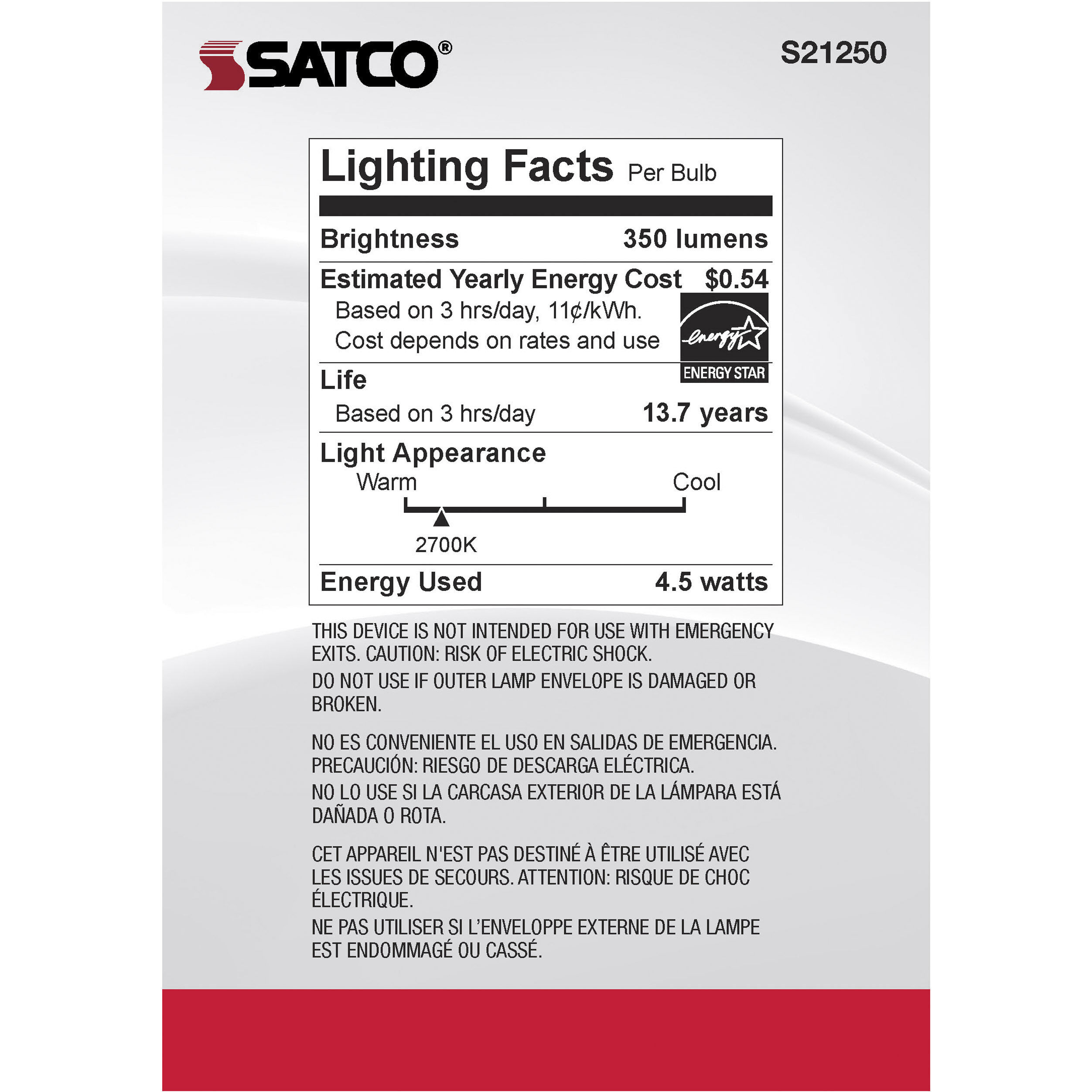 Lumos LED Medium Medium 4.50 watt 2700K LED Filament